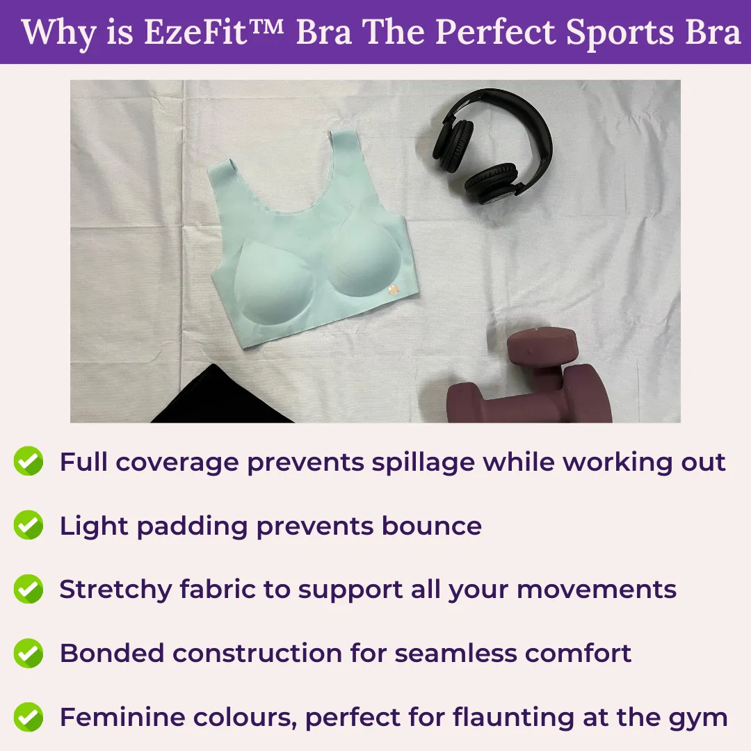 EzeFit Bra | U Back | Seamless | Fabric Shoulder | T shirt Bra/Sports Bra | Removable Pads | Non Wired - Image 7