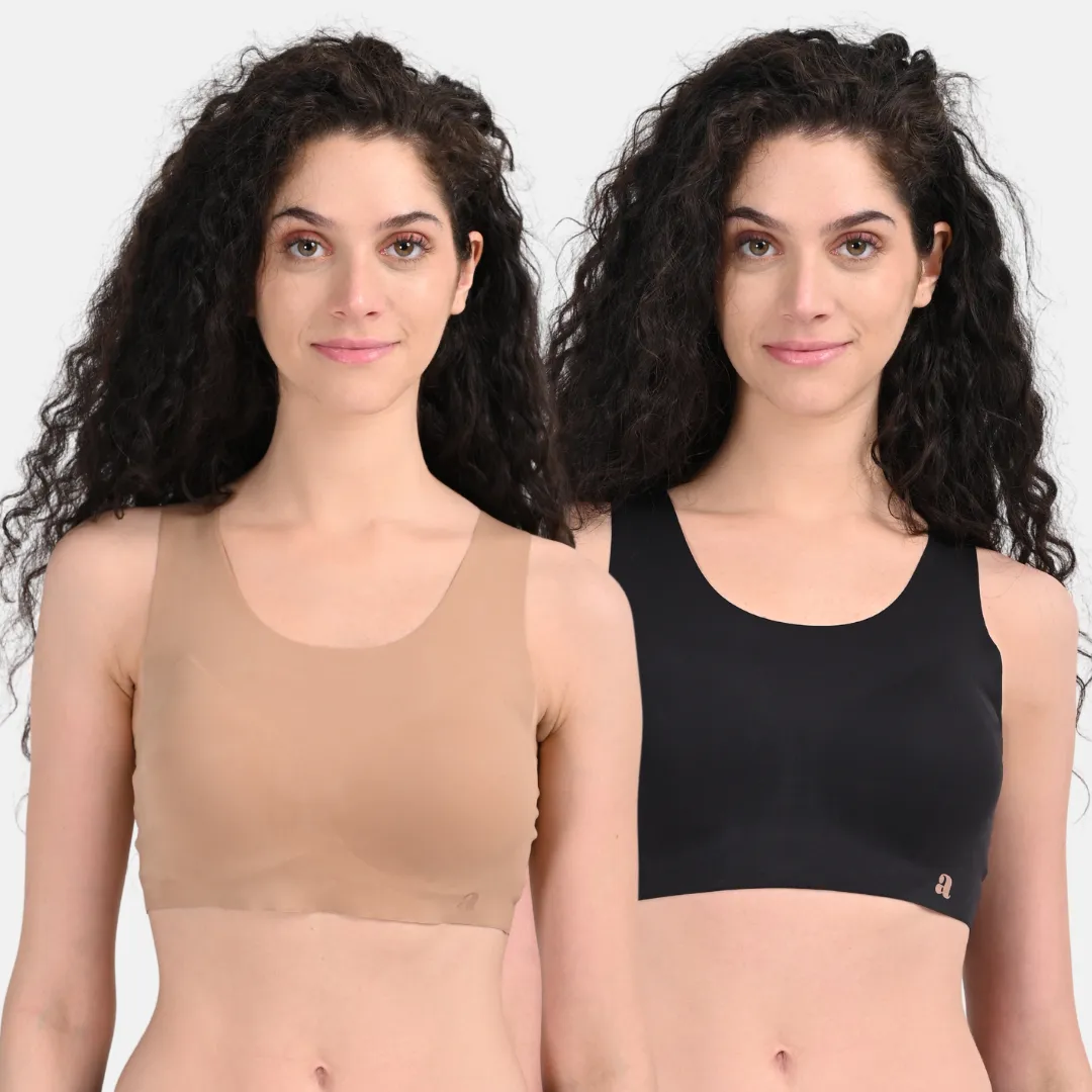 EzeFit Bra | U Back | Sports Bra/T shirt Bra | Lightly Padded | Seamless | Removable Pads | Pack Of 2 - Image 11
