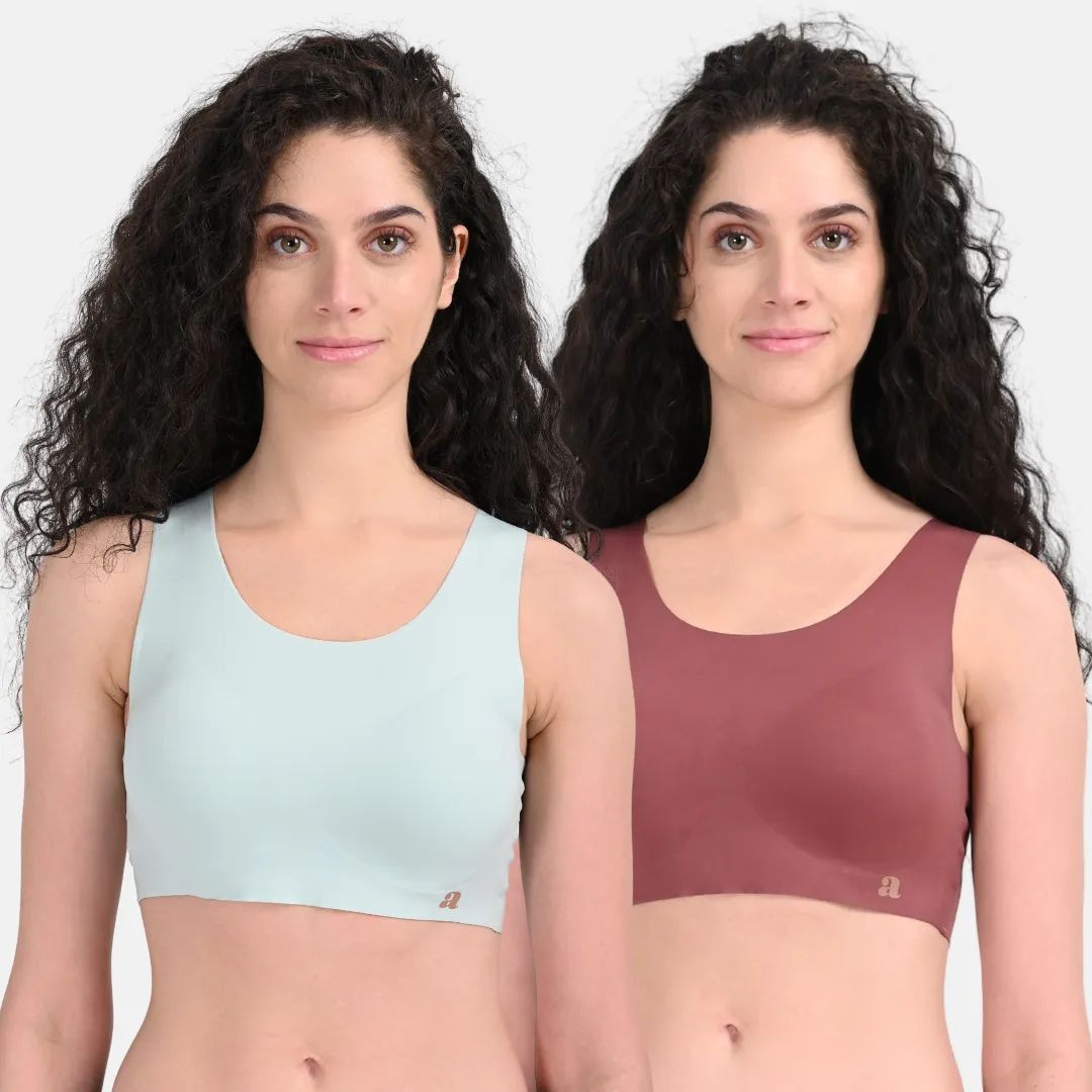 EzeFit Bra | U Back | Sports Bra/T shirt Bra | Lightly Padded | Seamless | Removable Pads | Pack Of 2 - Image 13