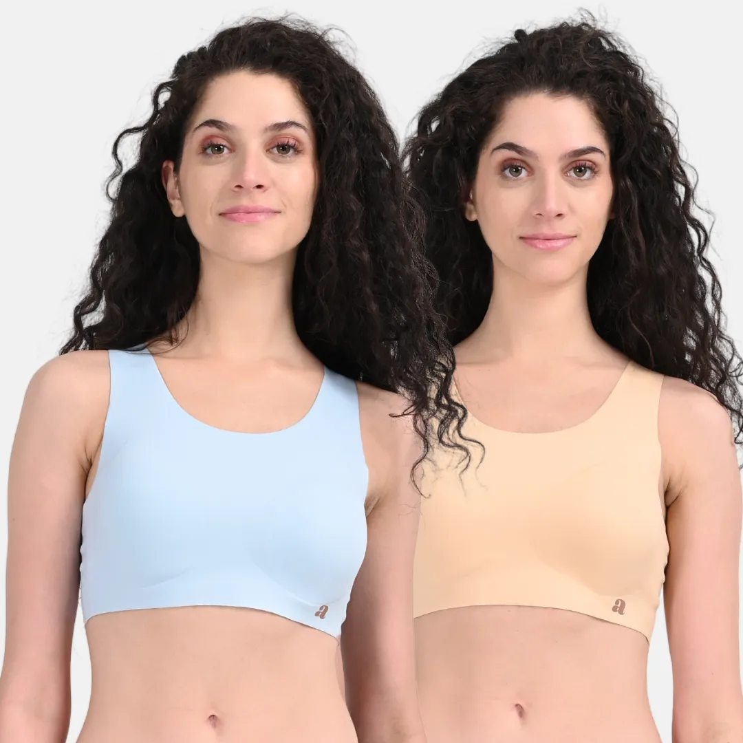 EzeFit Bra | U Back | Sports Bra/T shirt Bra | Lightly Padded | Seamless | Removable Pads | Pack Of 2 - Image 14