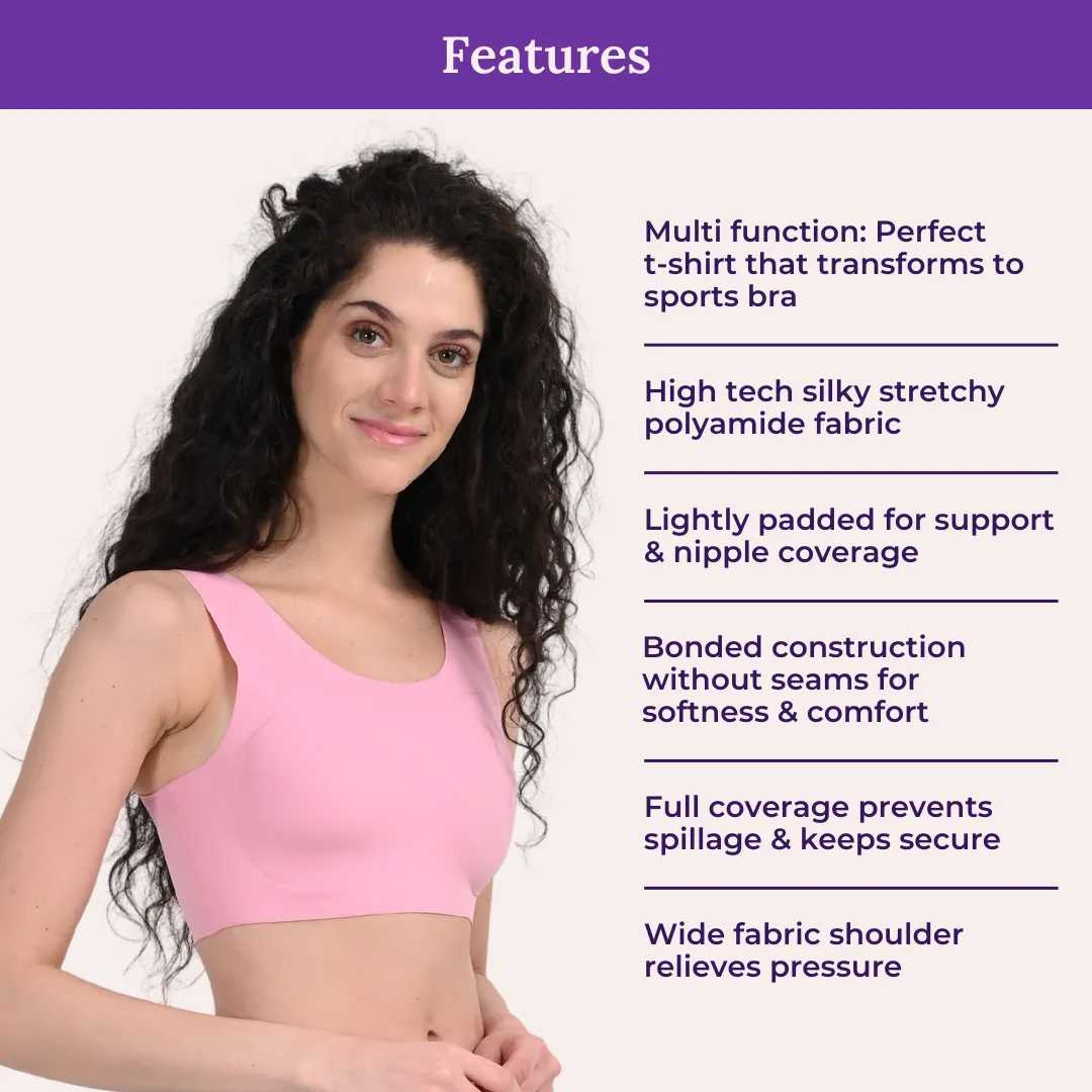 EzeFit Bra | U Back | Sports Bra/T shirt Bra | Lightly Padded | Seamless | Removable Pads | Pack Of 2 - Image 3