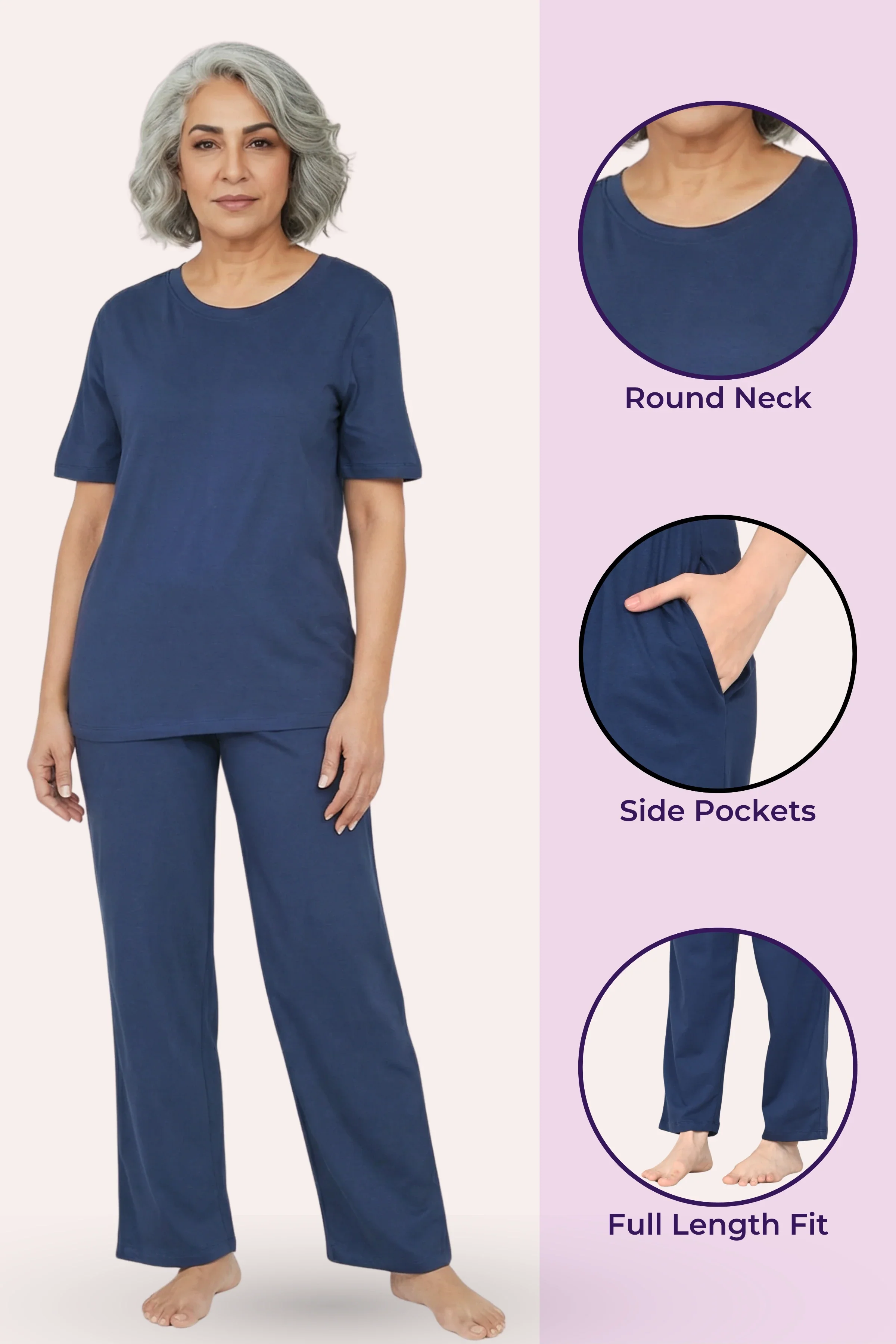 Pyjama Set | T-shirt & Pyjama | Cotton Blend | Relaxed Fit | Elasticated Waistband - Image 2