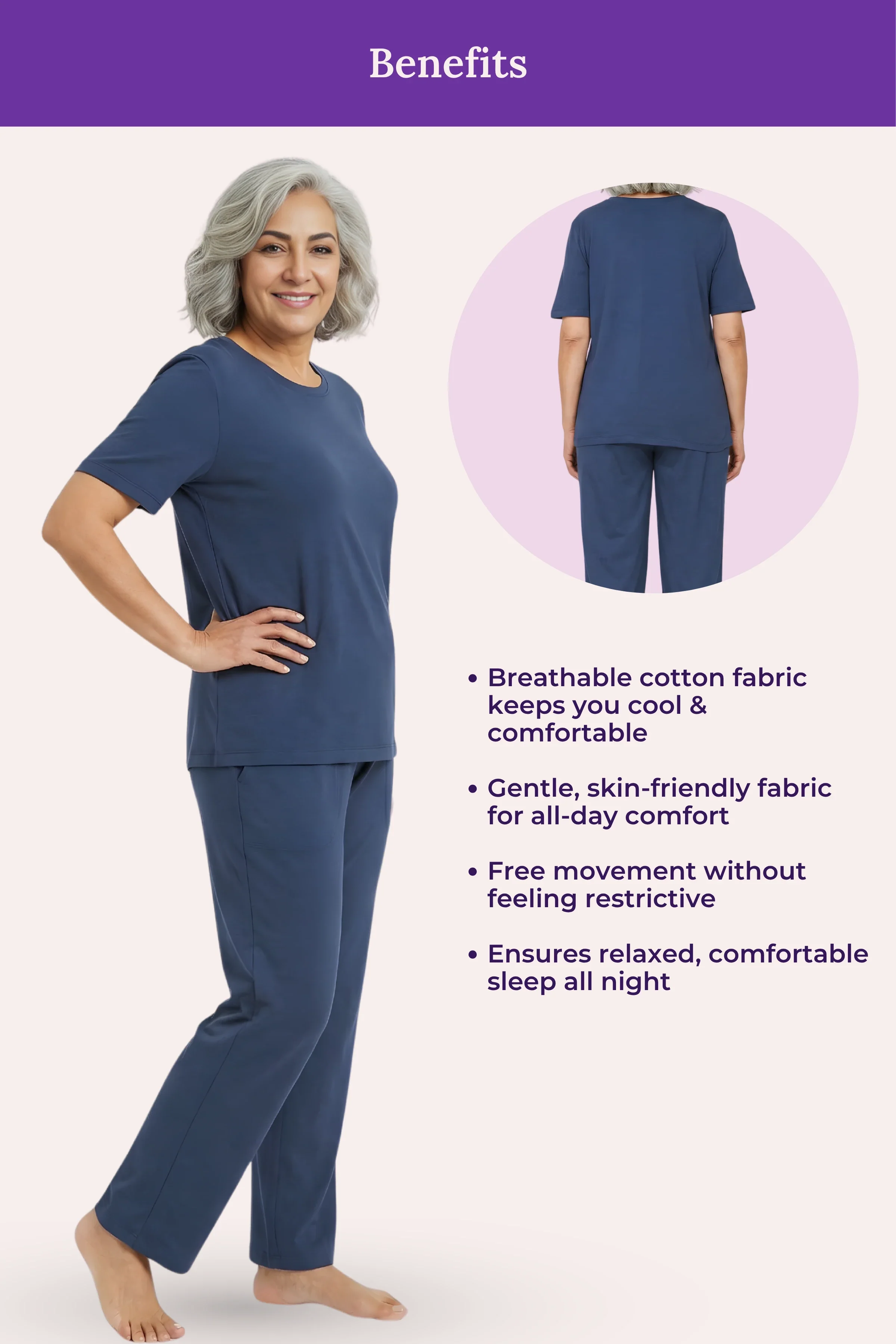 Pyjama Set | T-shirt & Pyjama | Cotton Blend | Relaxed Fit | Elasticated Waistband - Image 5