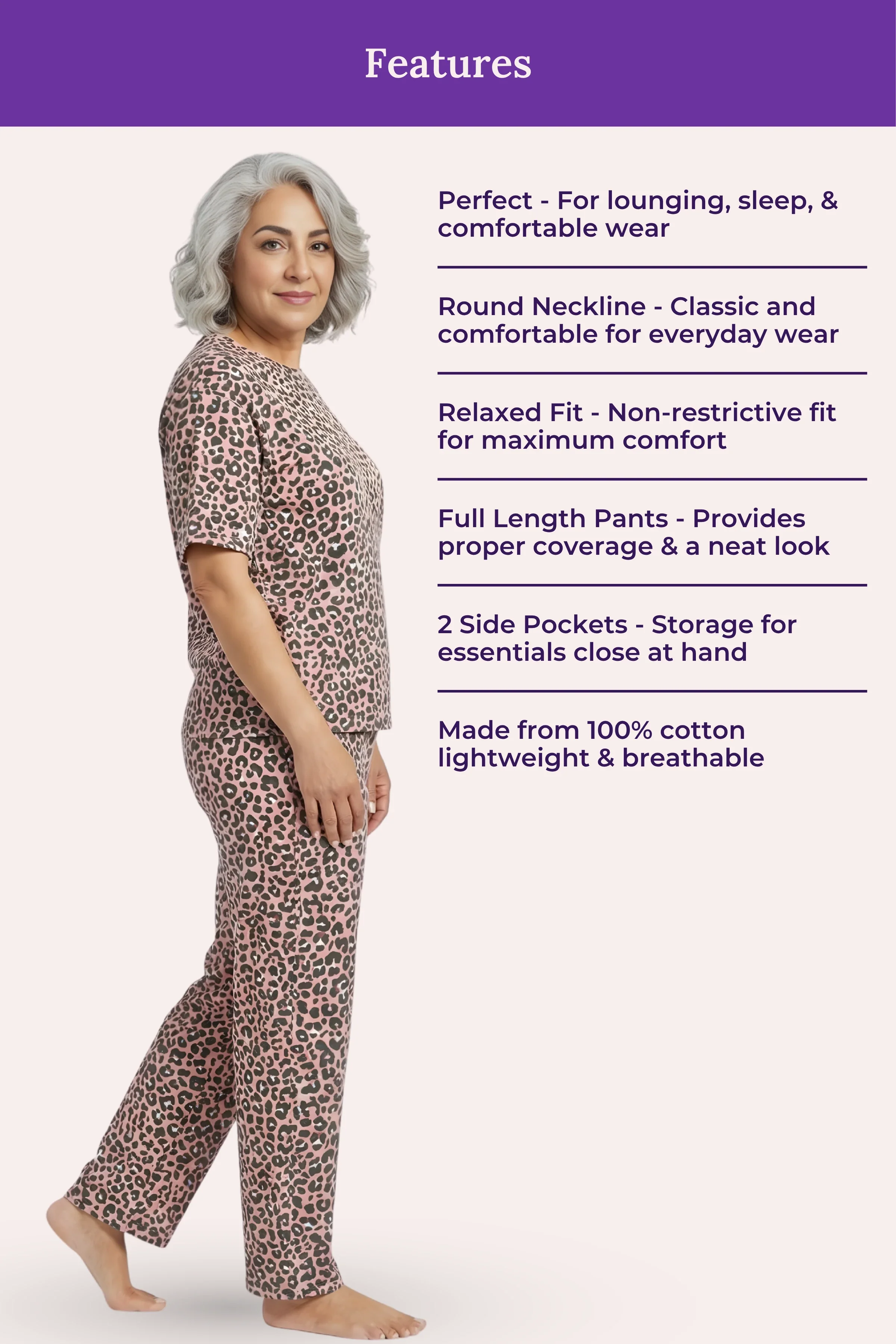 Pyjama Set | T-shirt & Pyjama | Cotton Blend | Relaxed Fit | Elasticated Waistband - Image 4
