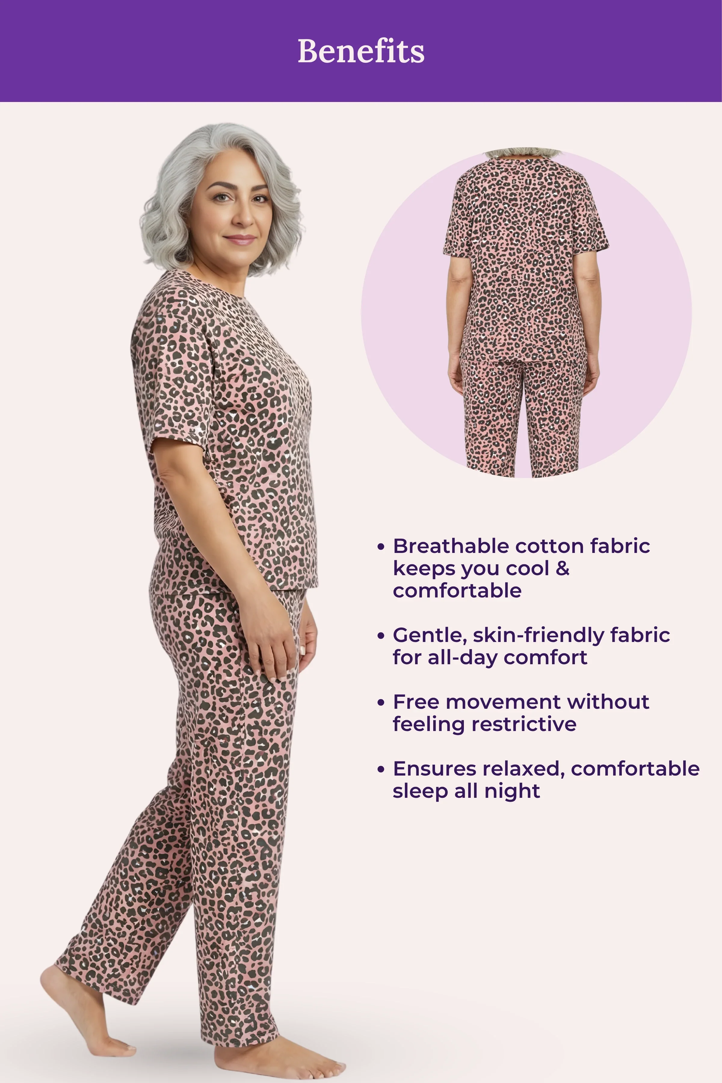 Pyjama Set | T-shirt & Pyjama | Cotton Blend | Relaxed Fit | Elasticated Waistband - Image 5
