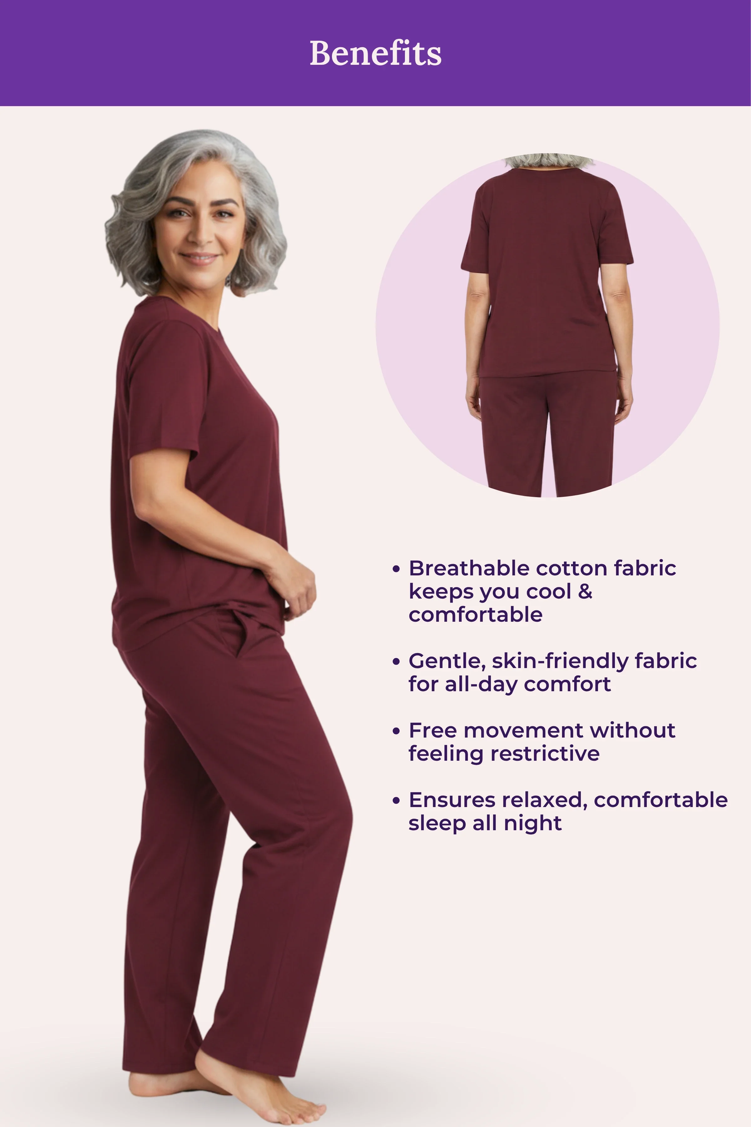 Pyjama Set | T-shirt & Pyjama | Cotton Blend | Relaxed Fit | Elasticated Waistband - Image 5