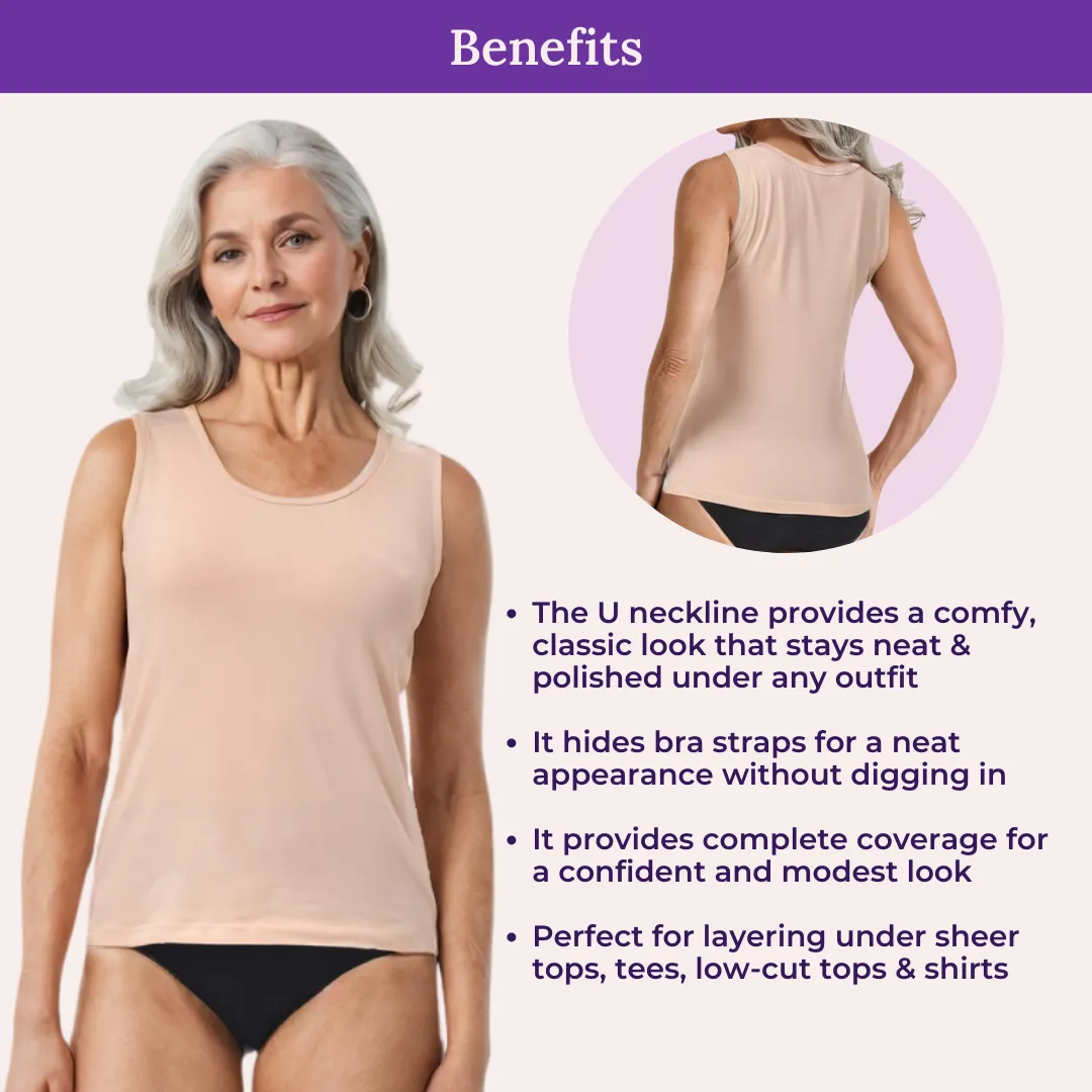 Inner Tank Top | Fabric Shoulder | U Neckline | 3-Pack - Image 5