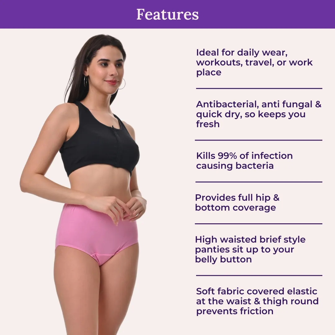 Hygiene Underwear | High Waist | Brief Fit | Prevents UTIs | Pack Of 2 - Image 4