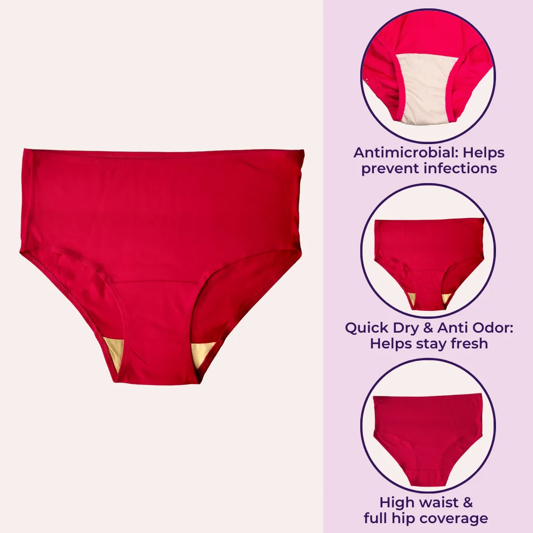 Hygiene Underwear | High Waist | Brief Fit | Prevents UTIs | Pack Of 3 - Image 2