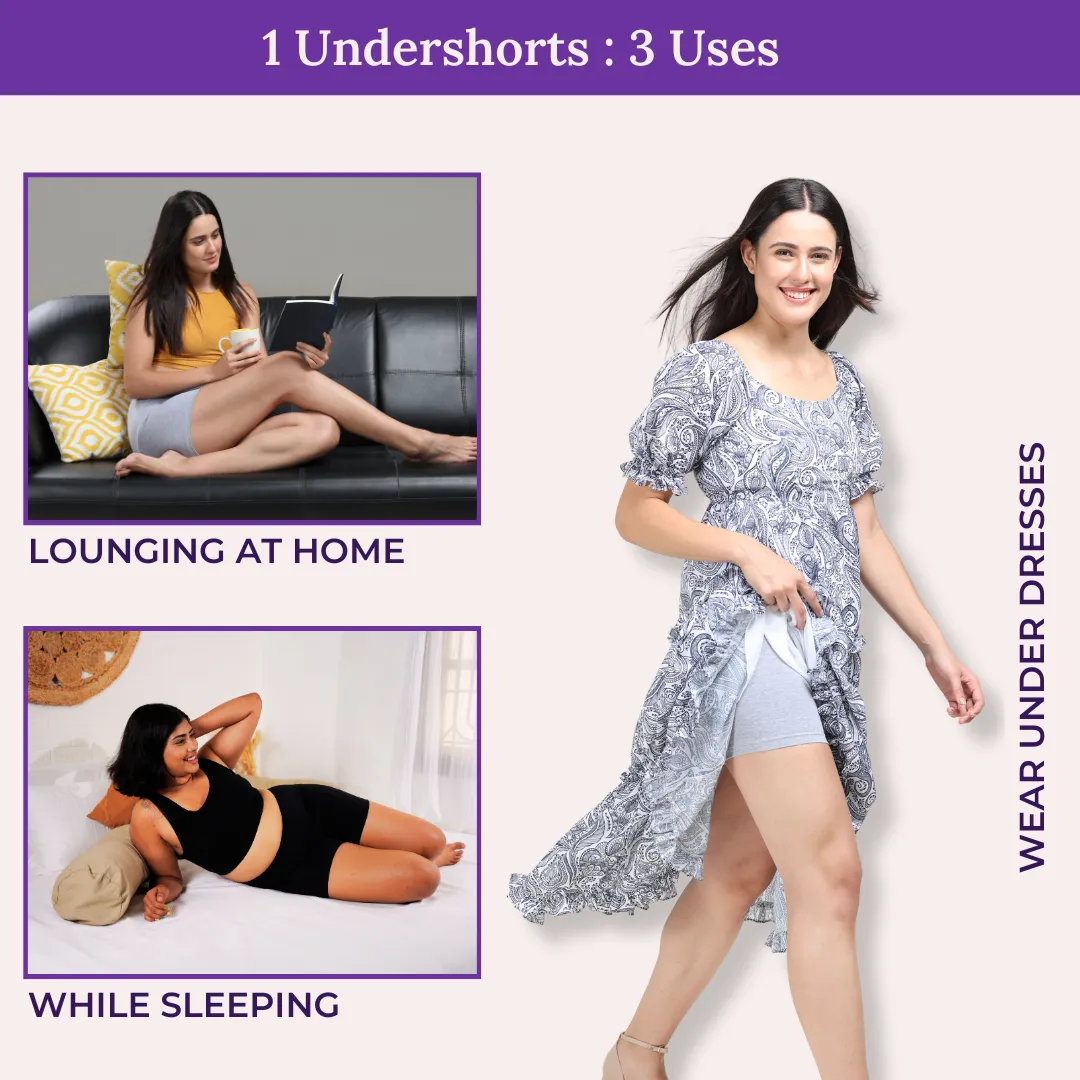 Under Dress Shorts | Full Hip Coverage | Prevents Inner Thigh Chafing | 2 Pack - Image 6