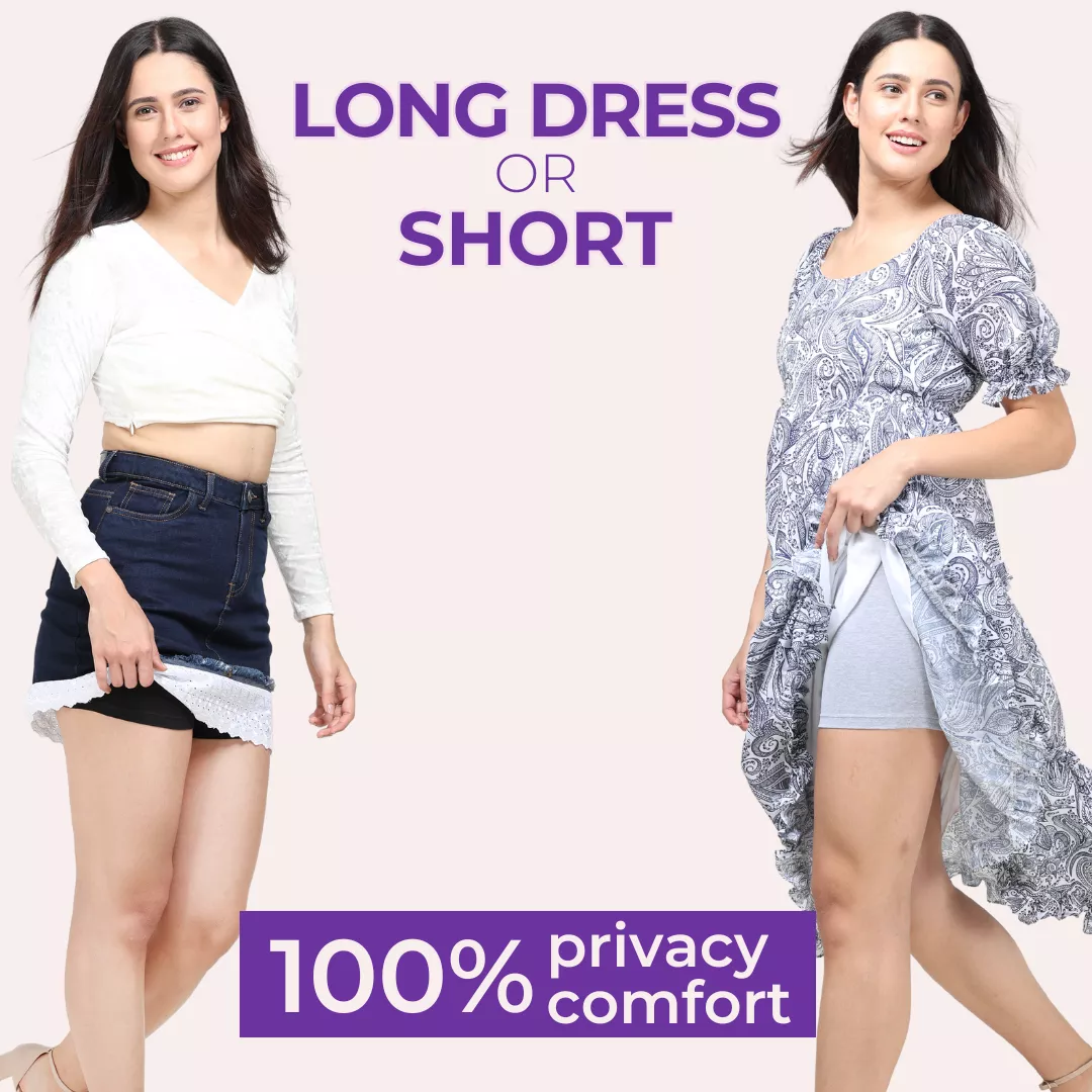 Under Dress Shorts | Full Hip Coverage | Prevents Inner Thigh Chafing | 2 Pack - Image 7