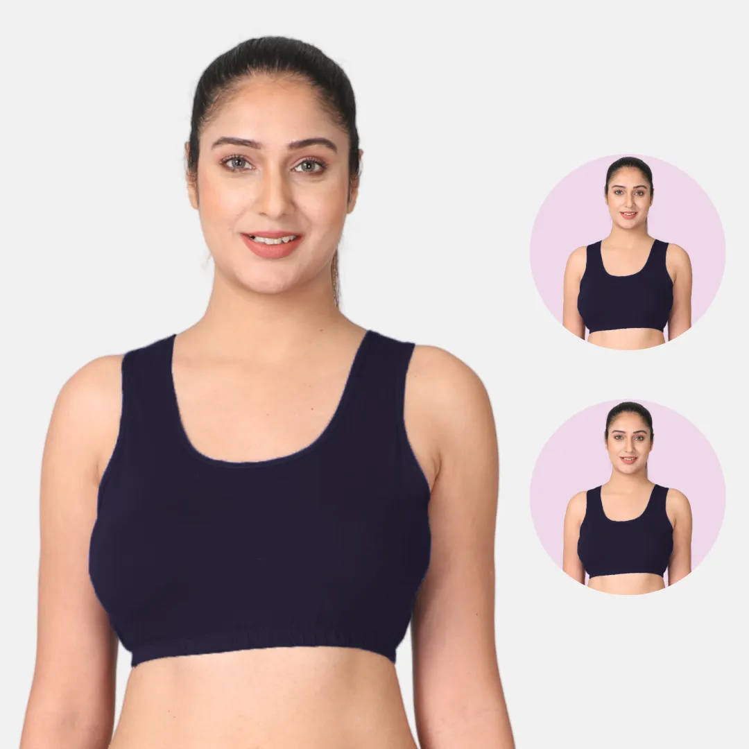 Sleep Bra | Lounge Bra | Non Padded | Non Wired | Full Coverage | Racerback | Pack Of 2 - Image 14