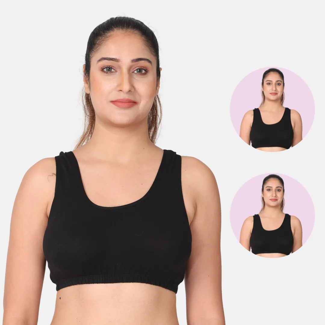 Sleep Bra | Lounge Bra | Non Padded | Non Wired | Full Coverage | Racerback | Pack Of 2 - Image 16