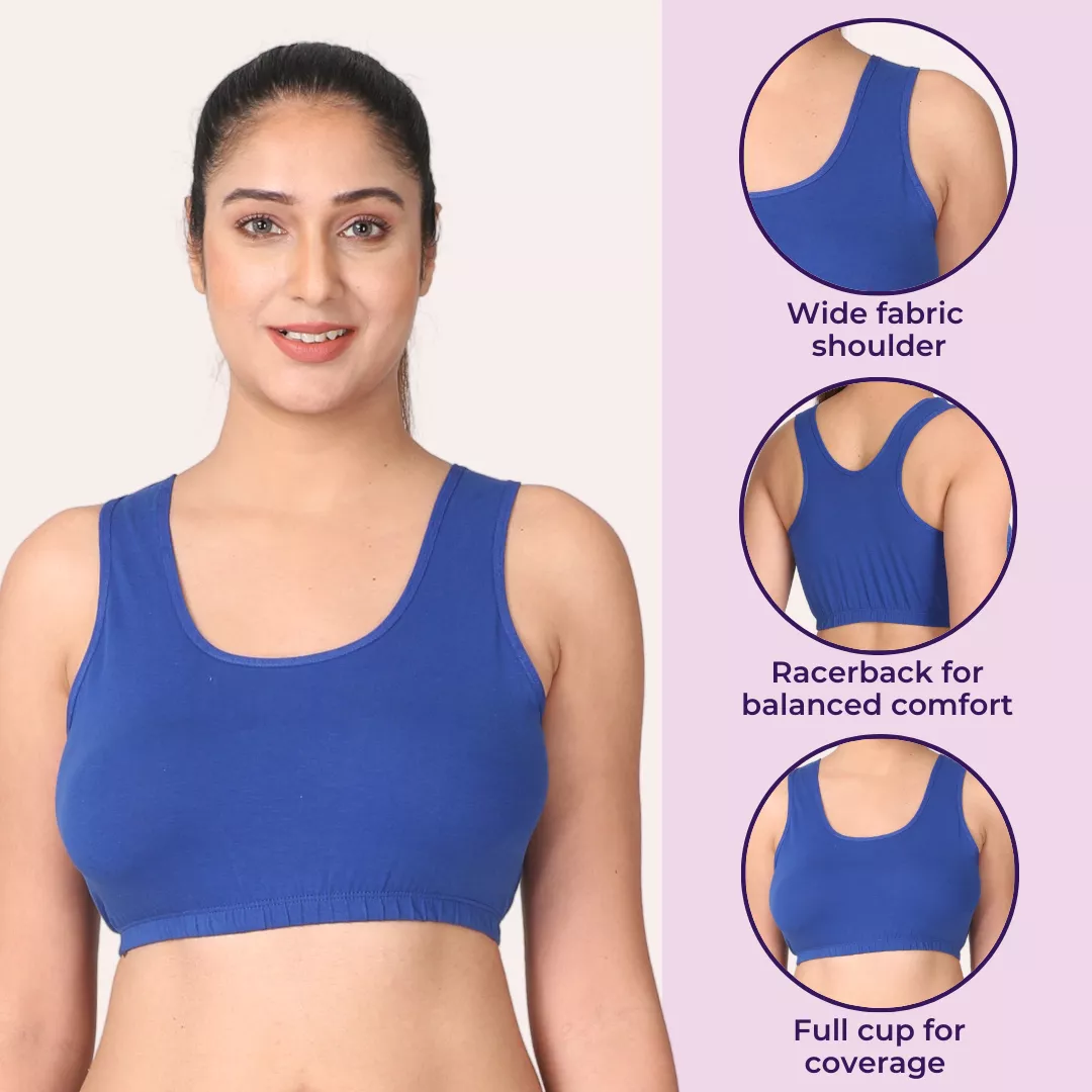 Sleep Bra | Lounge Bra | Non Padded | Non Wired | Full Coverage | Racerback | Pack Of 2 - Image 7