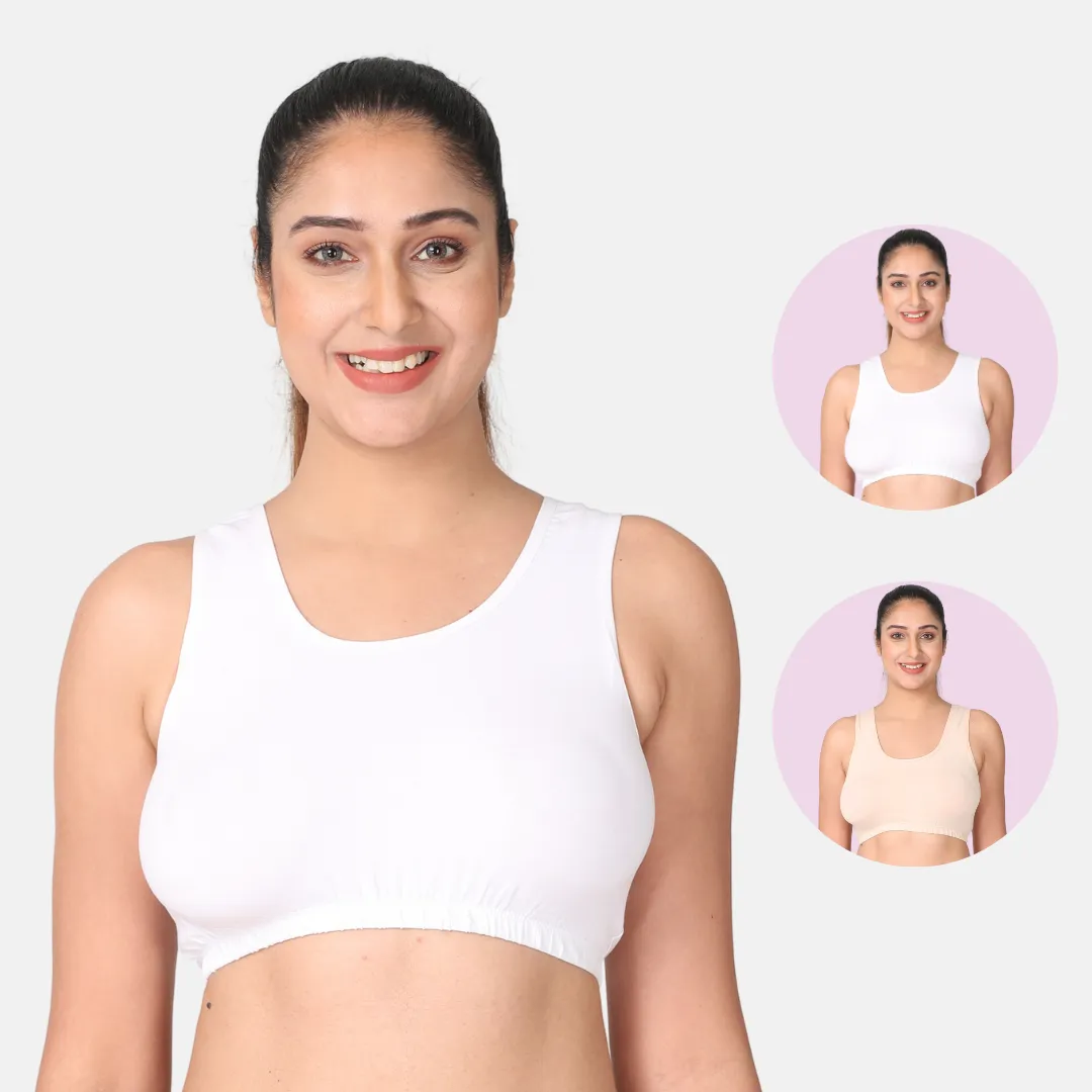 Sleep Bra | Lounge Bra | Non Padded | Non Wired | Full Coverage | Racerback | Pack Of 2 - Image 12