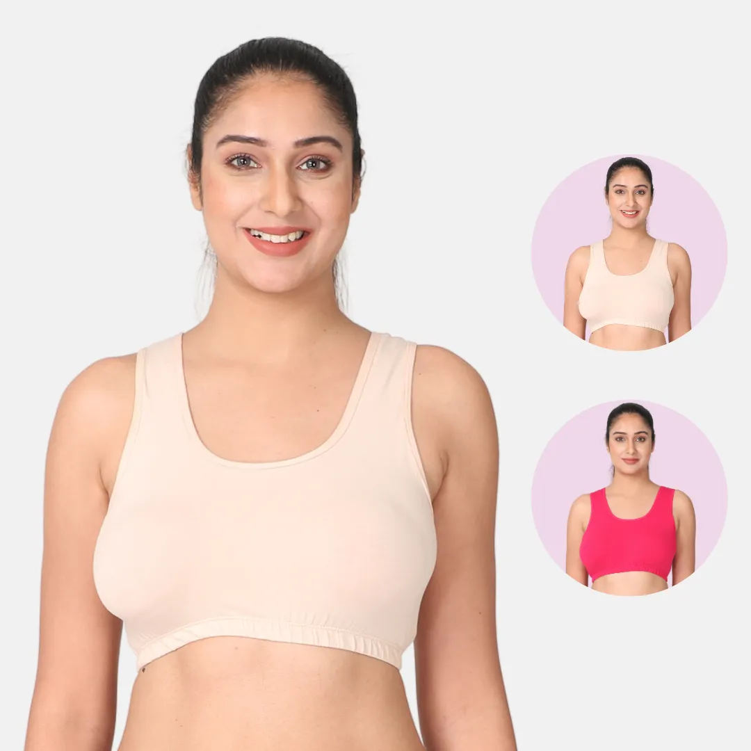 Sleep Bra | Lounge Bra | Non Padded | Non Wired | Full Coverage | Racerback | Pack Of 2 - Image 14
