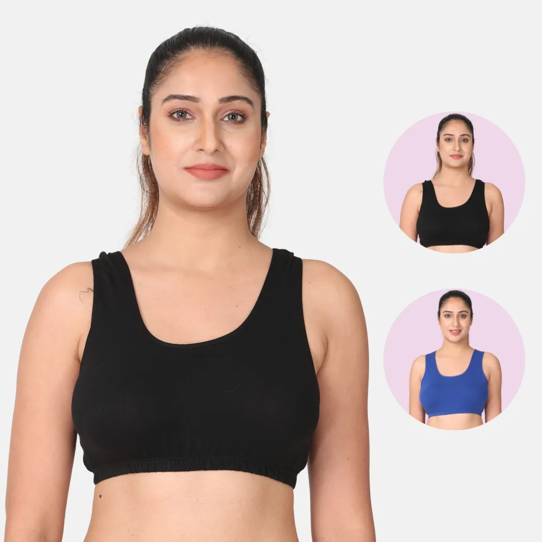 Sleep Bra | Lounge Bra | Non Padded | Non Wired | Full Coverage | Racerback | Pack Of 2 - Image 15