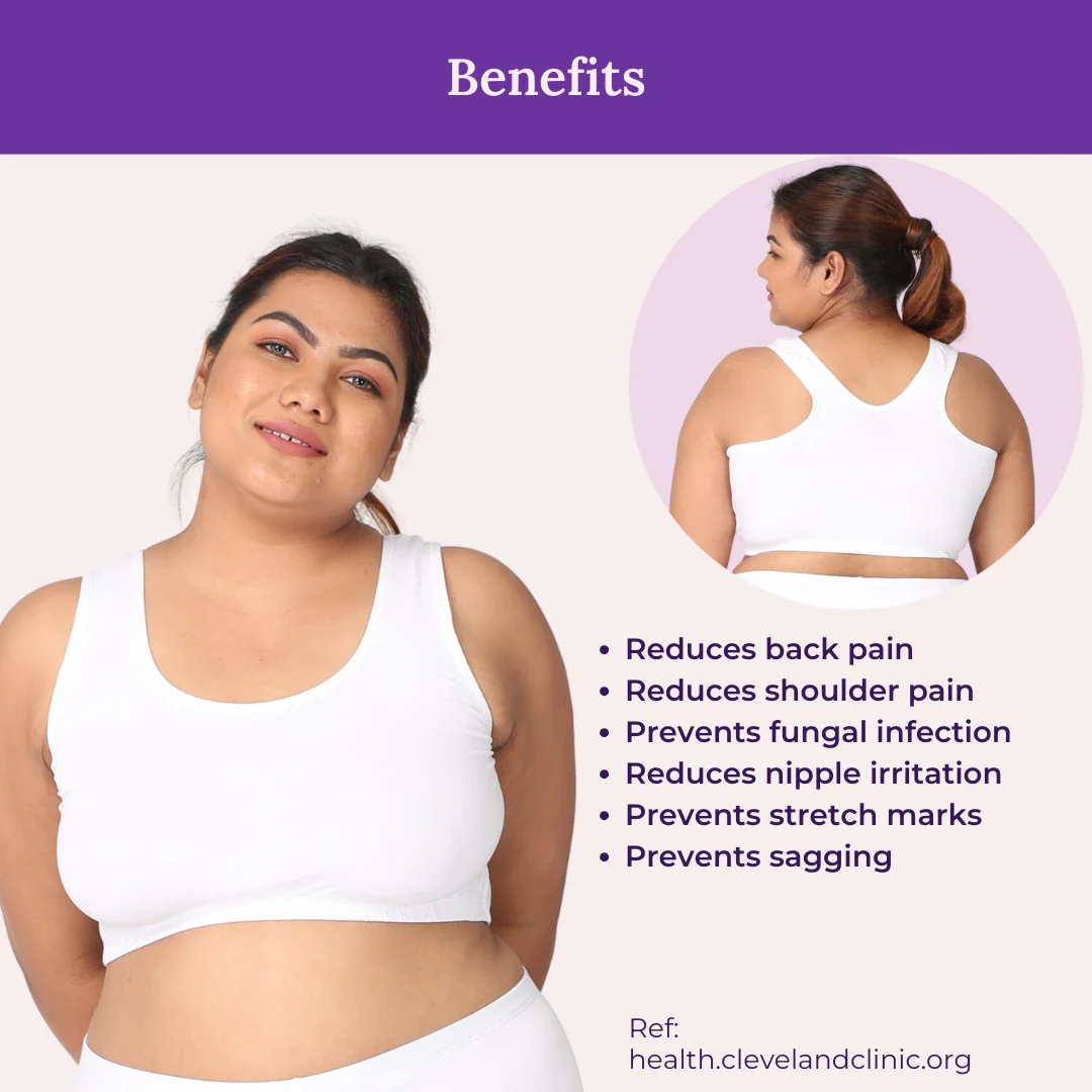 Sleep Bra For Large Breasts | Lounge Bra For Large Breasts | Non Padded | Non Wired | Full Coverage | Racerback - Image 3