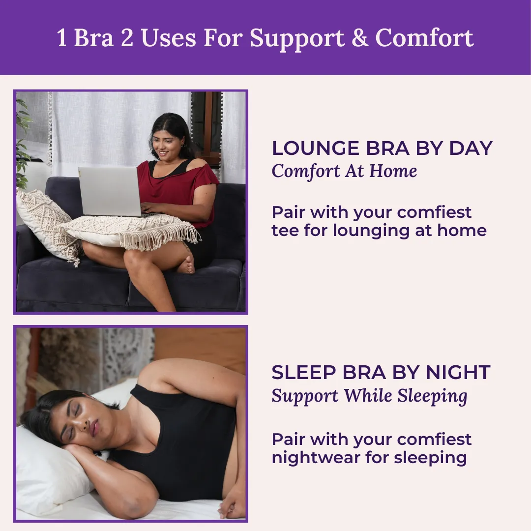 Sleep Bra For Large Breasts | Lounge Bra For Large Breasts | Non Padded | Non Wired | Full Coverage | Racerback - Image 8