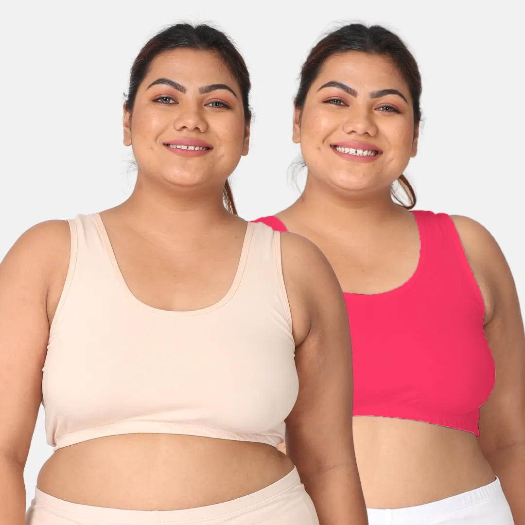 Sleep Bra For Large Bust | Lounge Bra For Large Bust | Non Padded | Non Wired | Full Coverage | Racerback | Pack Of 2 - Image 11