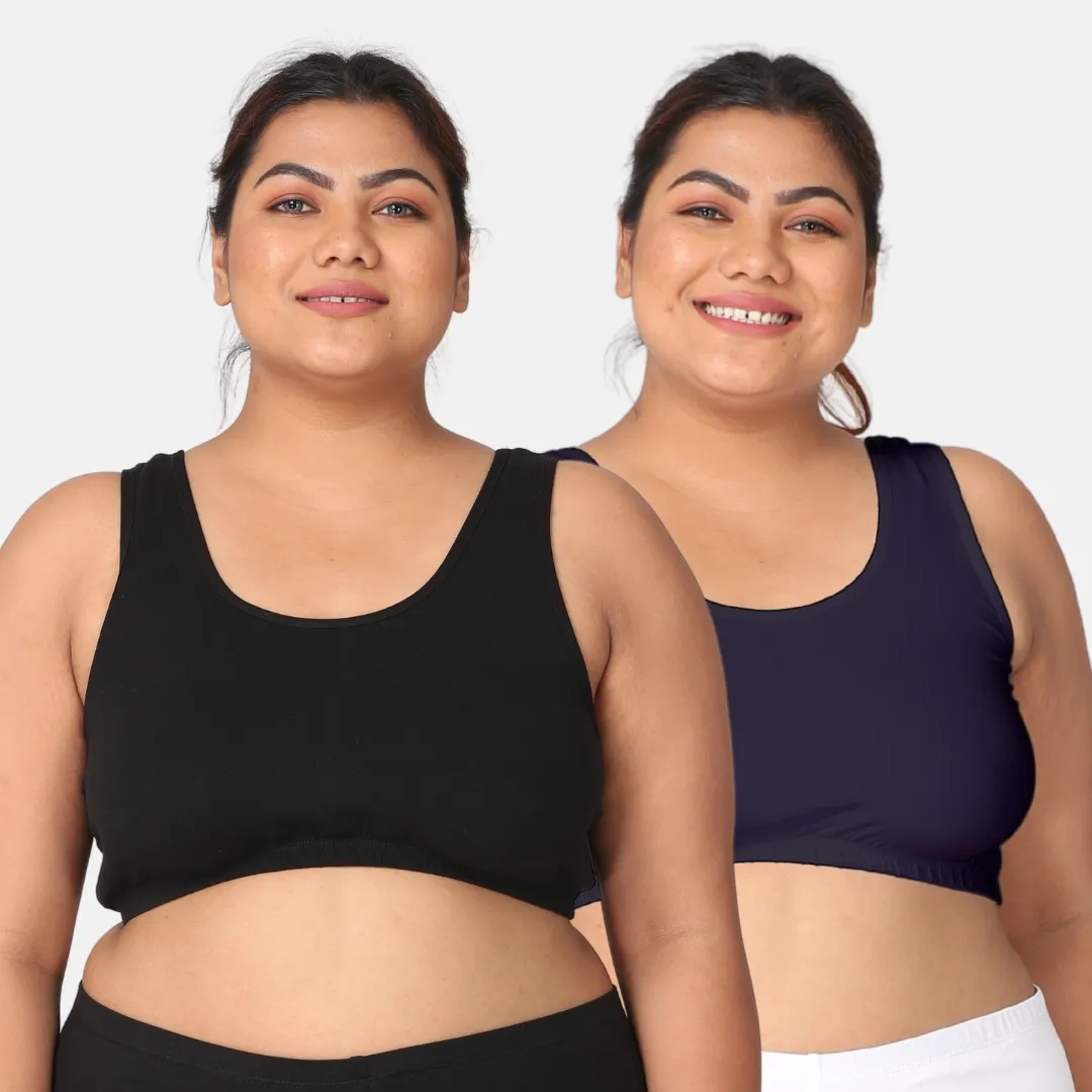 Sleep Bra For Large Bust | Lounge Bra For Large Bust | Non Padded | Non Wired | Full Coverage | Racerback | Pack Of 2 - Image 12