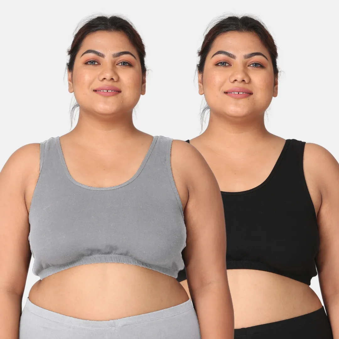 Sleep Bra For Large Bust | Lounge Bra For Large Bust | Non Padded | Non Wired | Full Coverage | Racerback | Pack Of 2 - Image 13