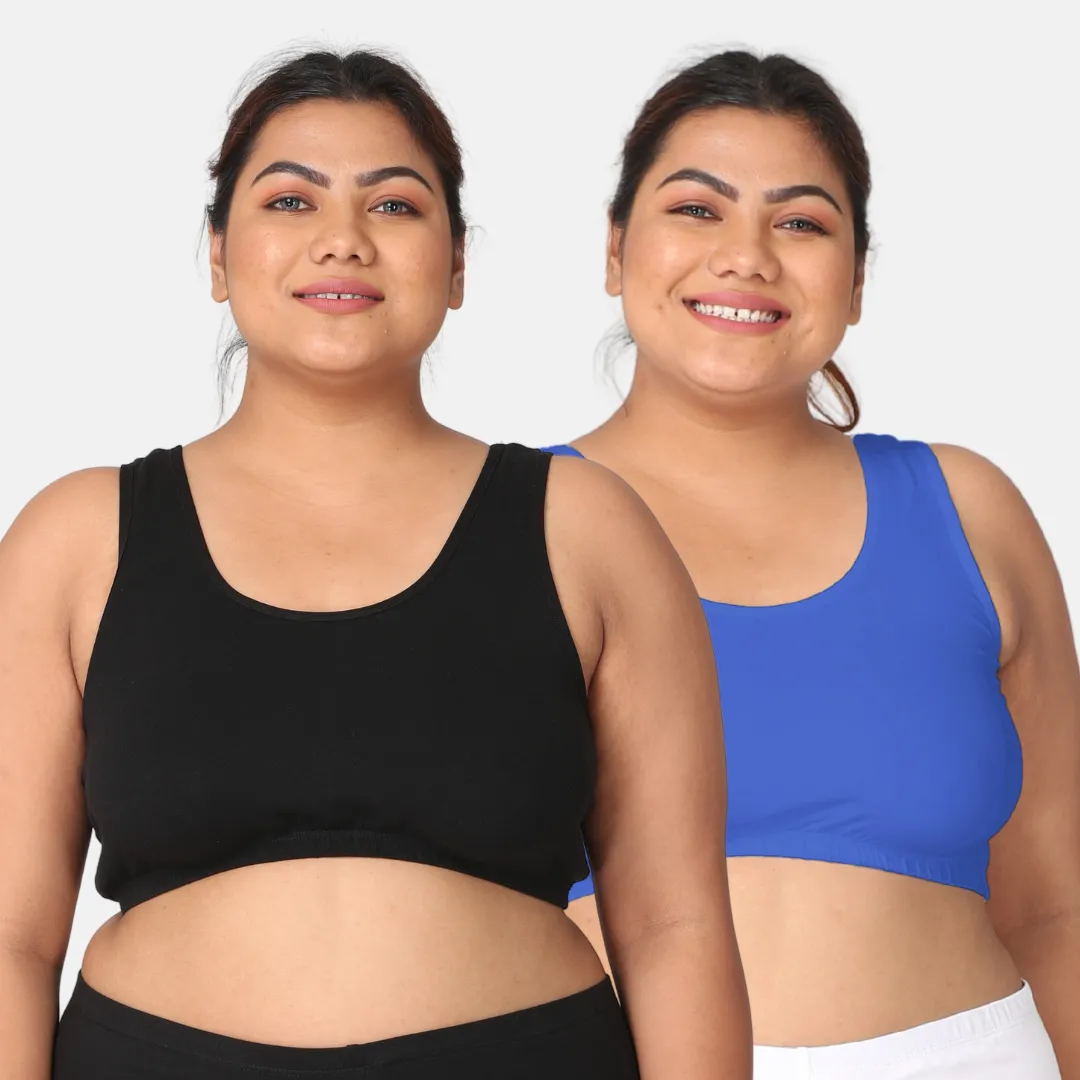 Sleep Bra For Large Bust | Lounge Bra For Large Bust | Non Padded | Non Wired | Full Coverage | Racerback | Pack Of 2 - Image 14