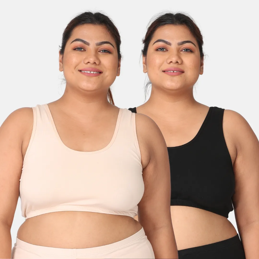 Sleep Bra For Large Bust | Lounge Bra For Large Bust | Non Padded | Non Wired | Full Coverage | Racerback | Pack Of 2 - Image 16