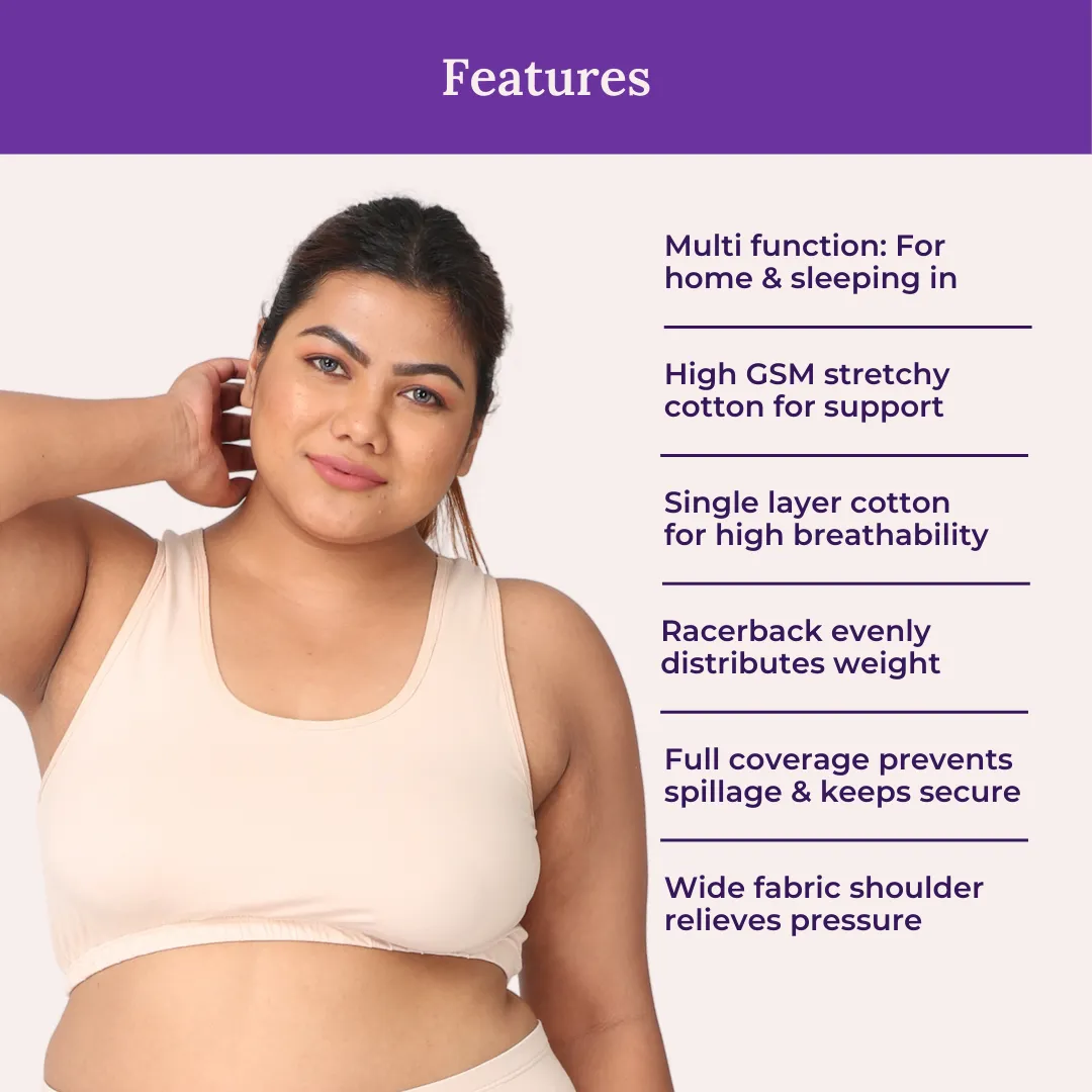 Sleep Bra For Large Bust | Lounge Bra For Large Bust | Non Padded | Non Wired | Full Coverage | Racerback | Pack Of 2 - Image 2