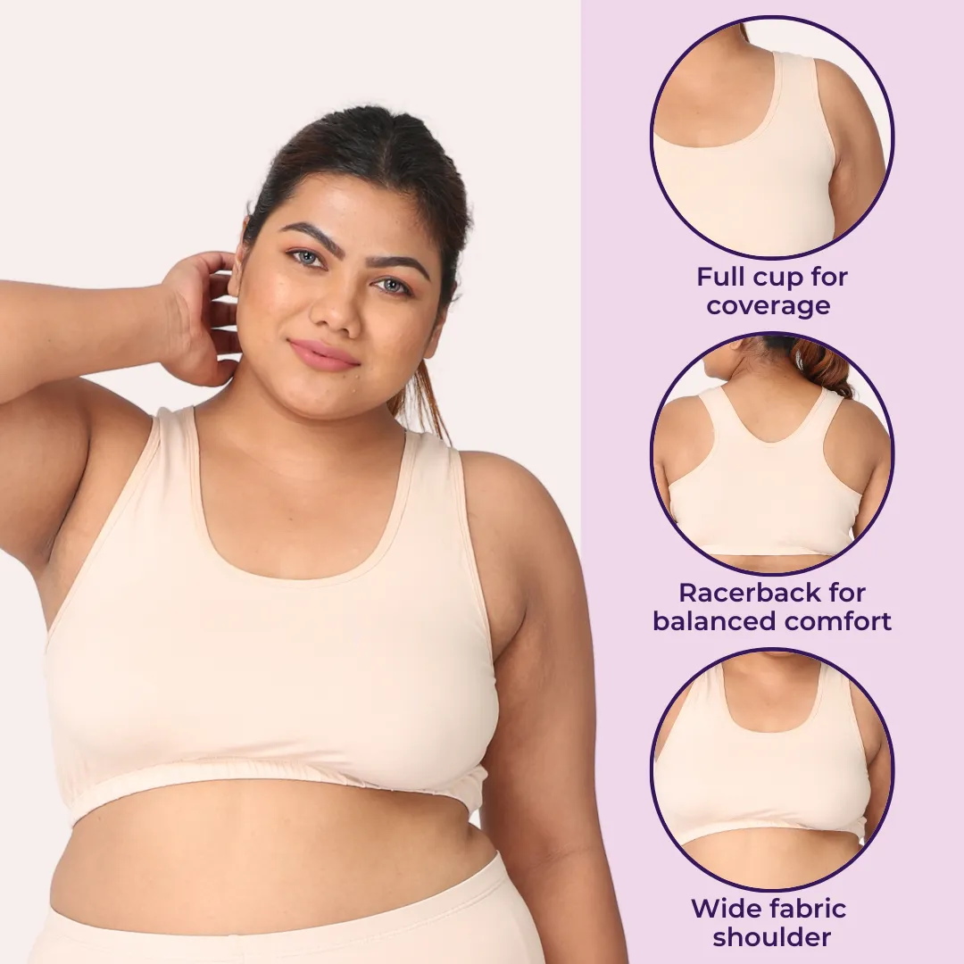 Sleep Bra For Large Bust | Lounge Bra For Large Bust | Non Padded | Non Wired | Full Coverage | Racerback | Pack Of 2 - Image 7