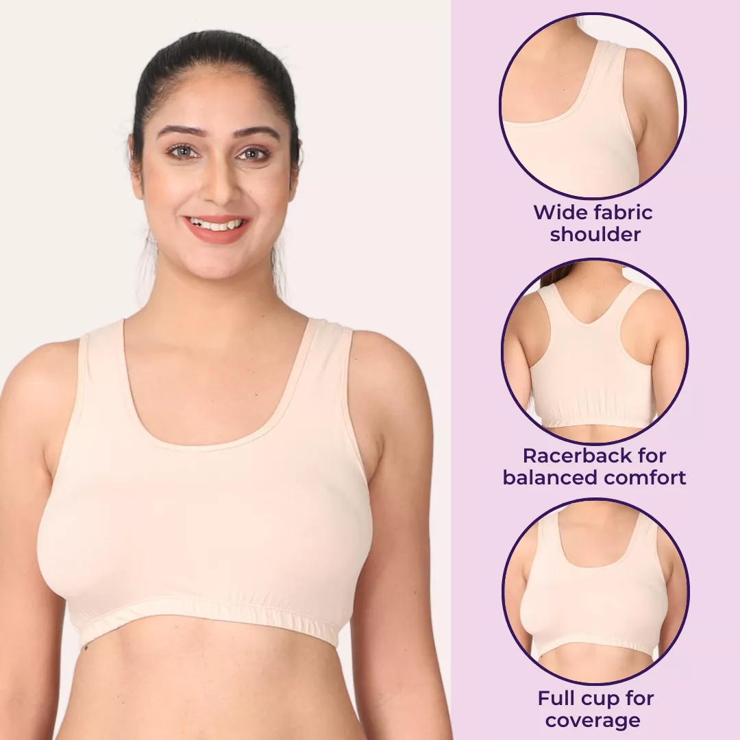 Sleep Bra | Lounge Bra | Non Padded | Non Wired | Full Coverage | Racerback - Image 7