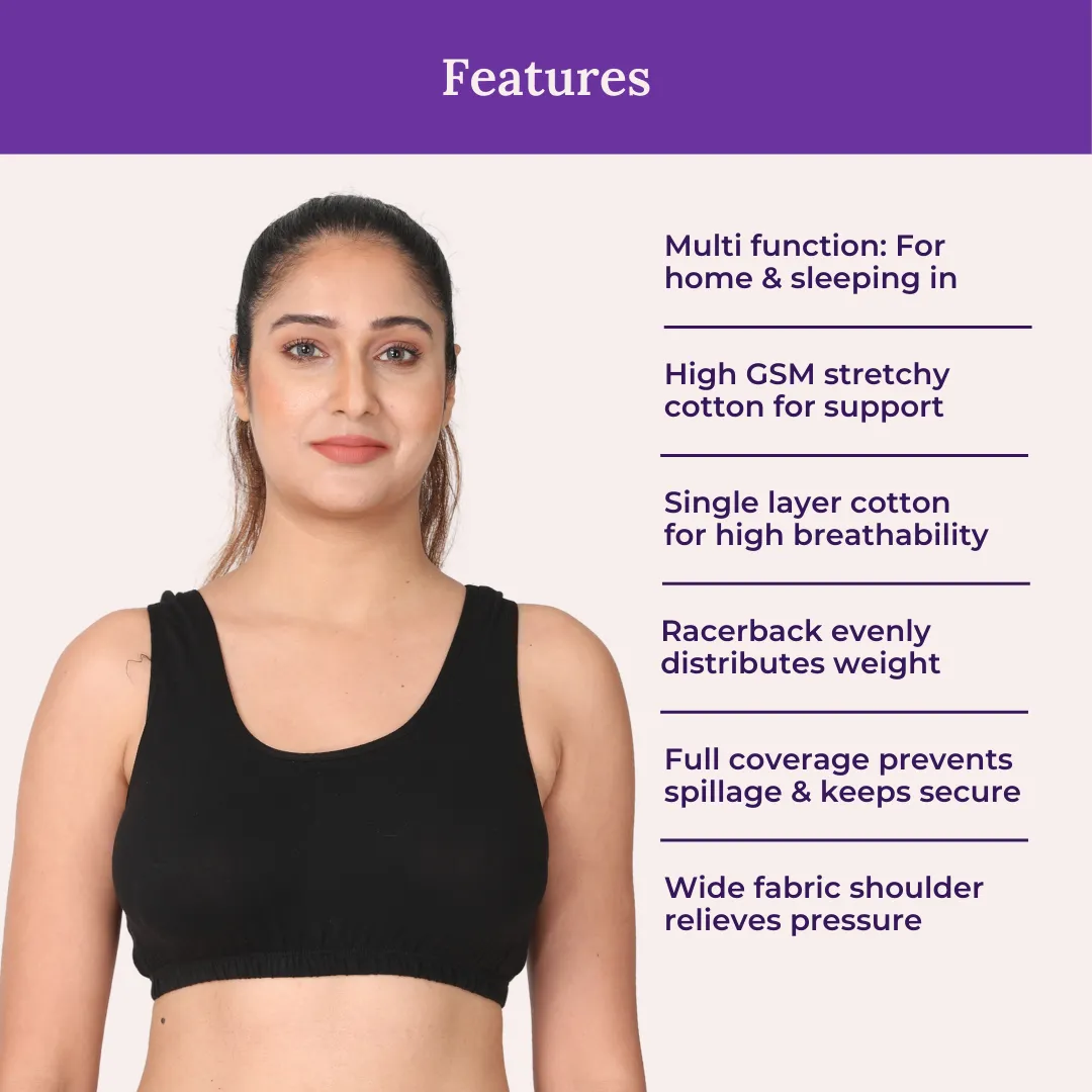 Sleep Bra | Lounge Bra | Non Padded | Non Wired | Full Coverage | Racerback | Pack Of 3 - Image 10