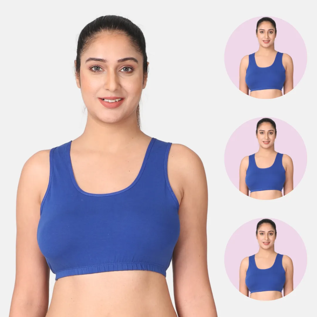 Sleep Bra | Lounge Bra | Non Padded | Non Wired | Full Coverage | Racerback | Pack Of 3 - Image 11