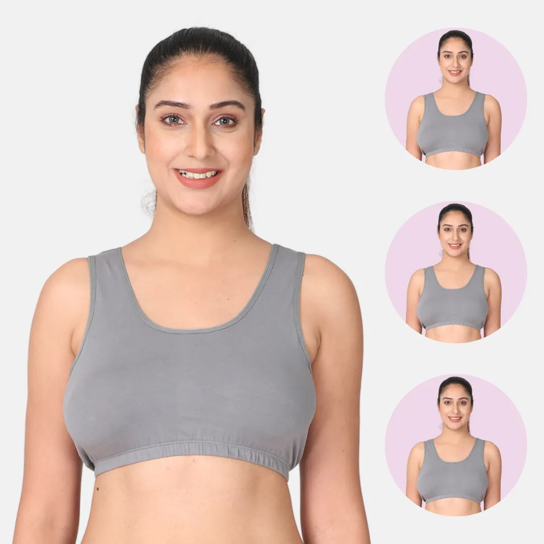 Sleep Bra | Lounge Bra | Non Padded | Non Wired | Full Coverage | Racerback | Pack Of 3 - Image 12