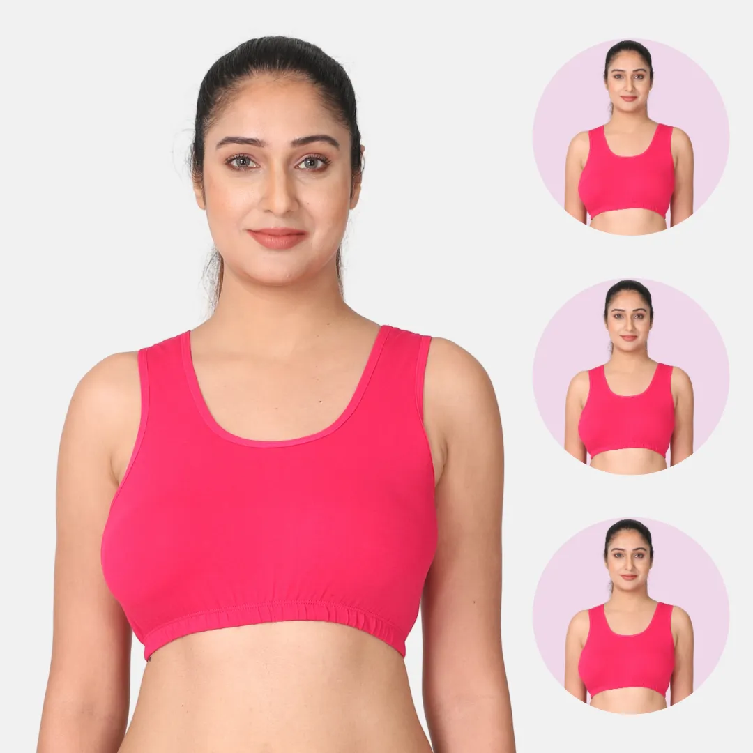 Sleep Bra | Lounge Bra | Non Padded | Non Wired | Full Coverage | Racerback | Pack Of 3 - Image 13