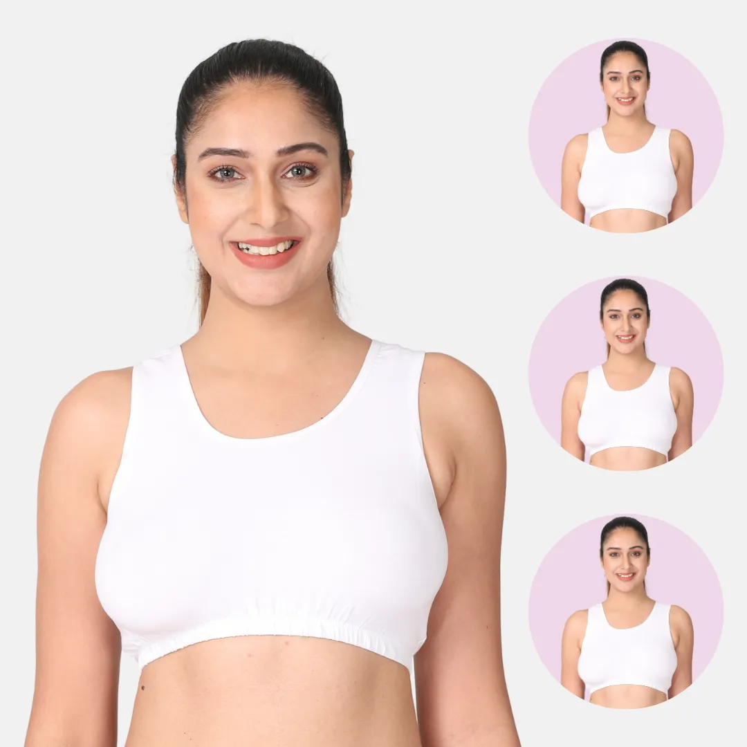 Sleep Bra | Lounge Bra | Non Padded | Non Wired | Full Coverage | Racerback | Pack Of 3 - Image 14