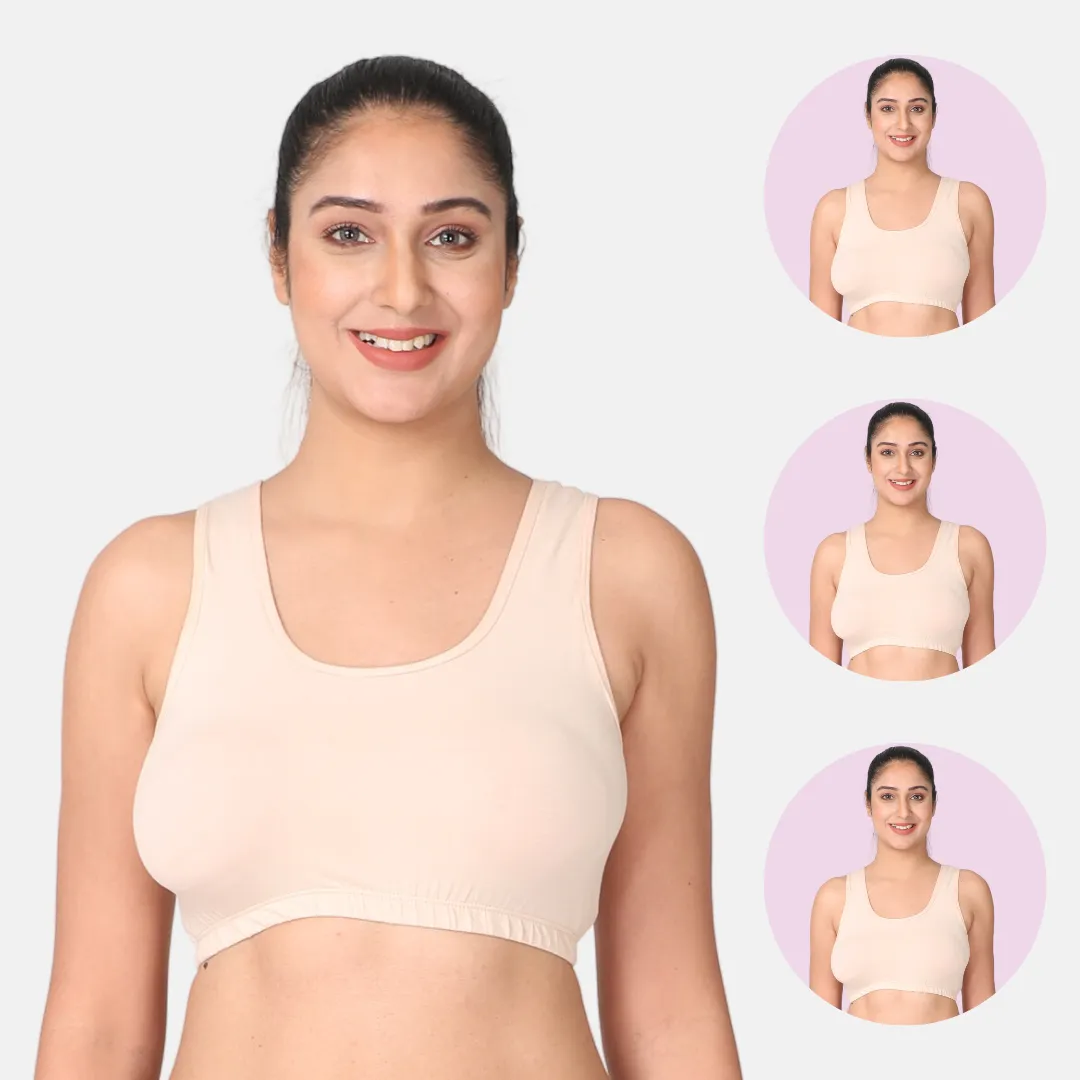 Sleep Bra | Lounge Bra | Non Padded | Non Wired | Full Coverage | Racerback | Pack Of 3 - Image 15