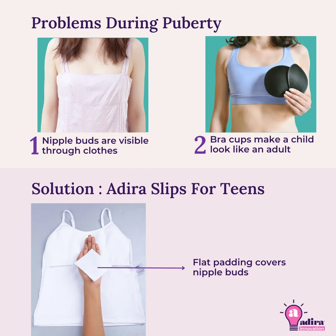 Slips For Teens | Flat Padding | Covers Nipple Buds | Confidence For Puberty | Pack Of 4 - Image 10