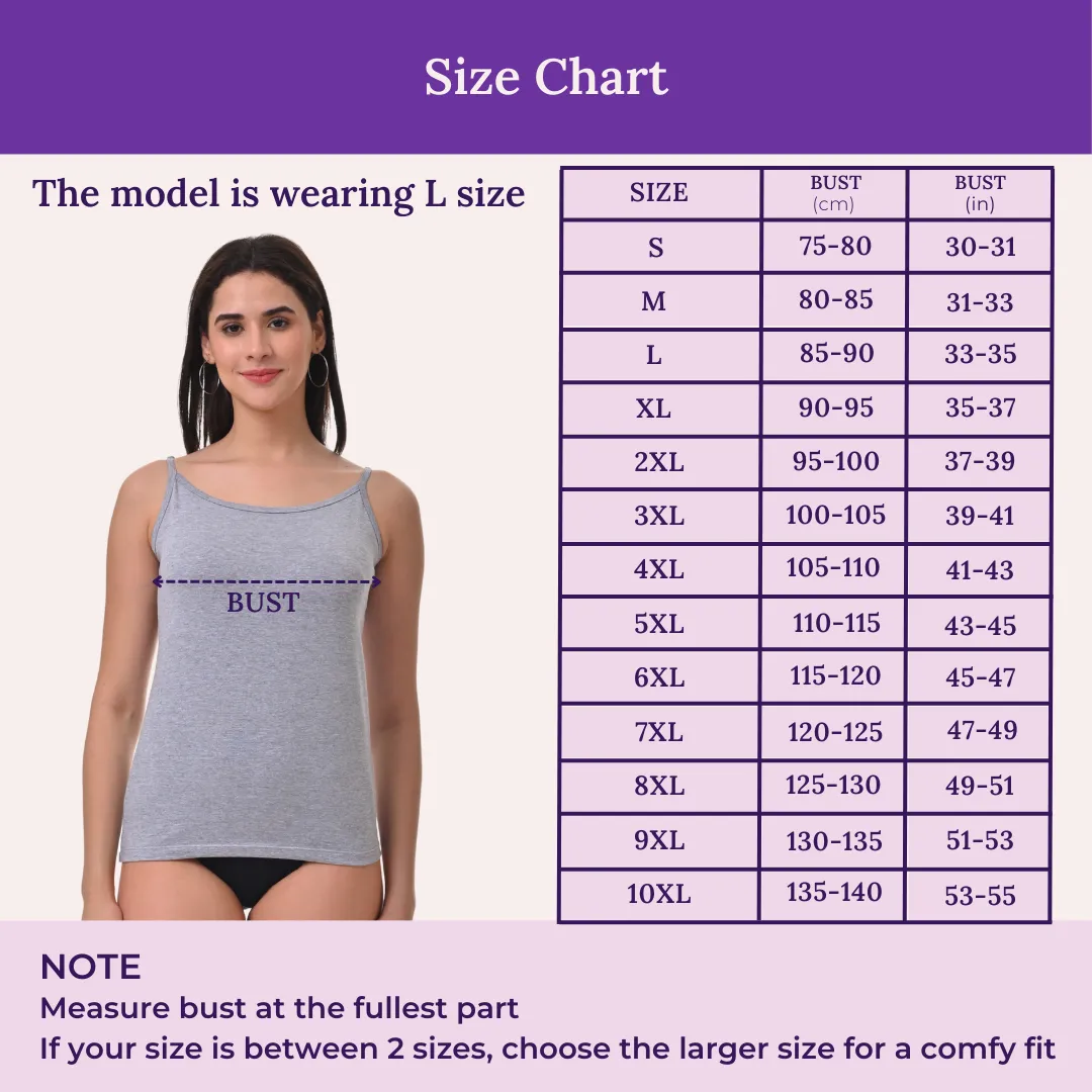 Women Camisole | Soft Adjustable Shoulder Elastic | Offers Full Coverage - Image 3