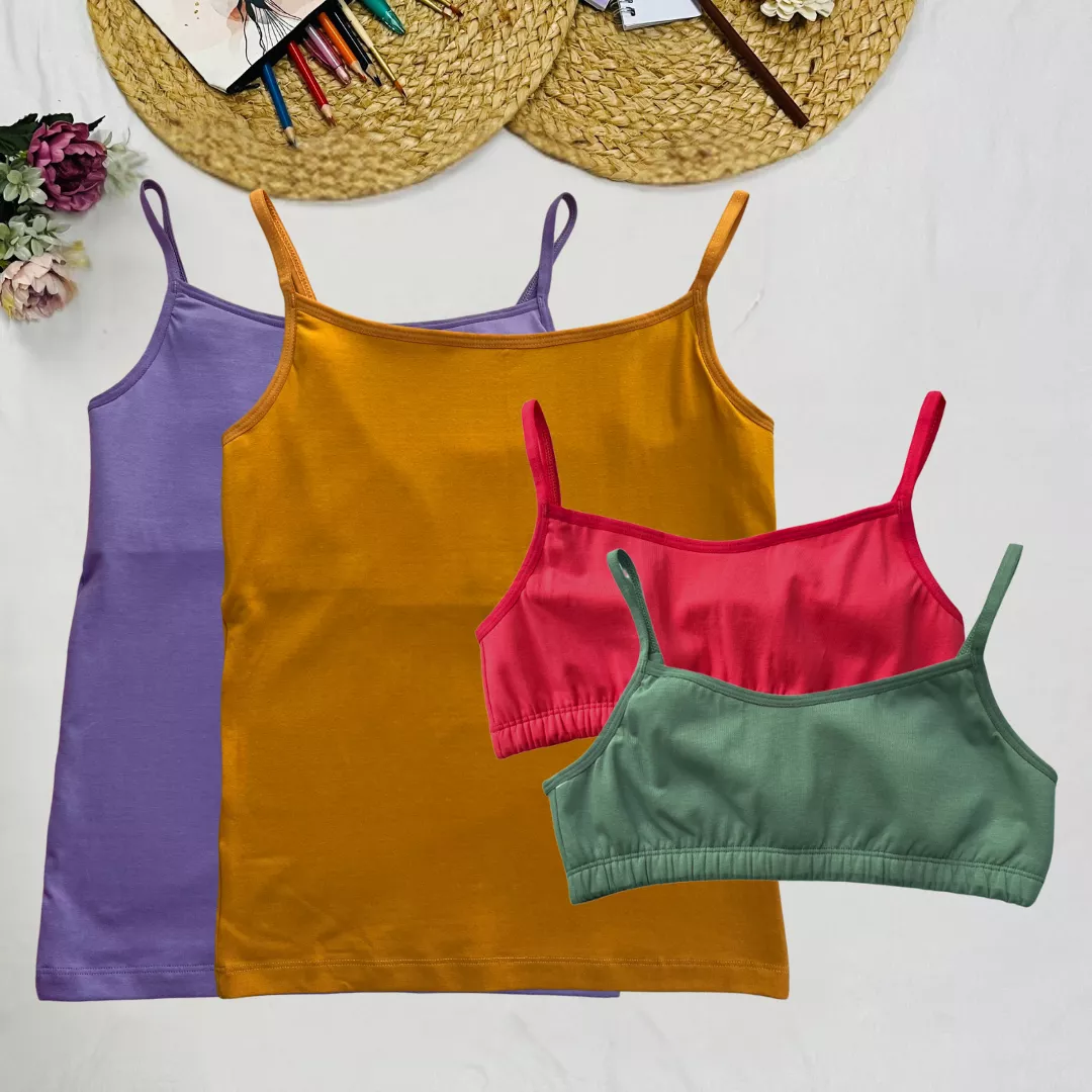 Starter Cami & Bra Combo | Flat Padding | Wireless | For Puberty - Image 13