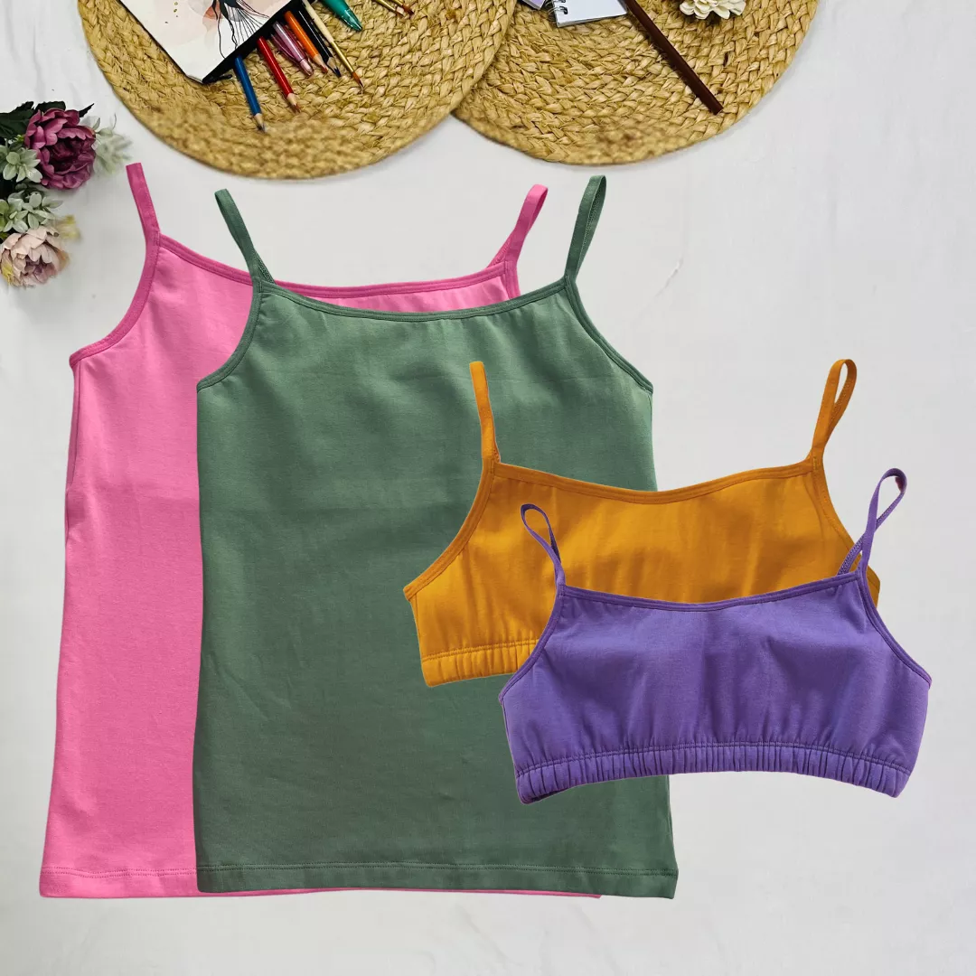 Starter Cami & Bra Combo | Flat Padding | Wireless | For Puberty - Image 14
