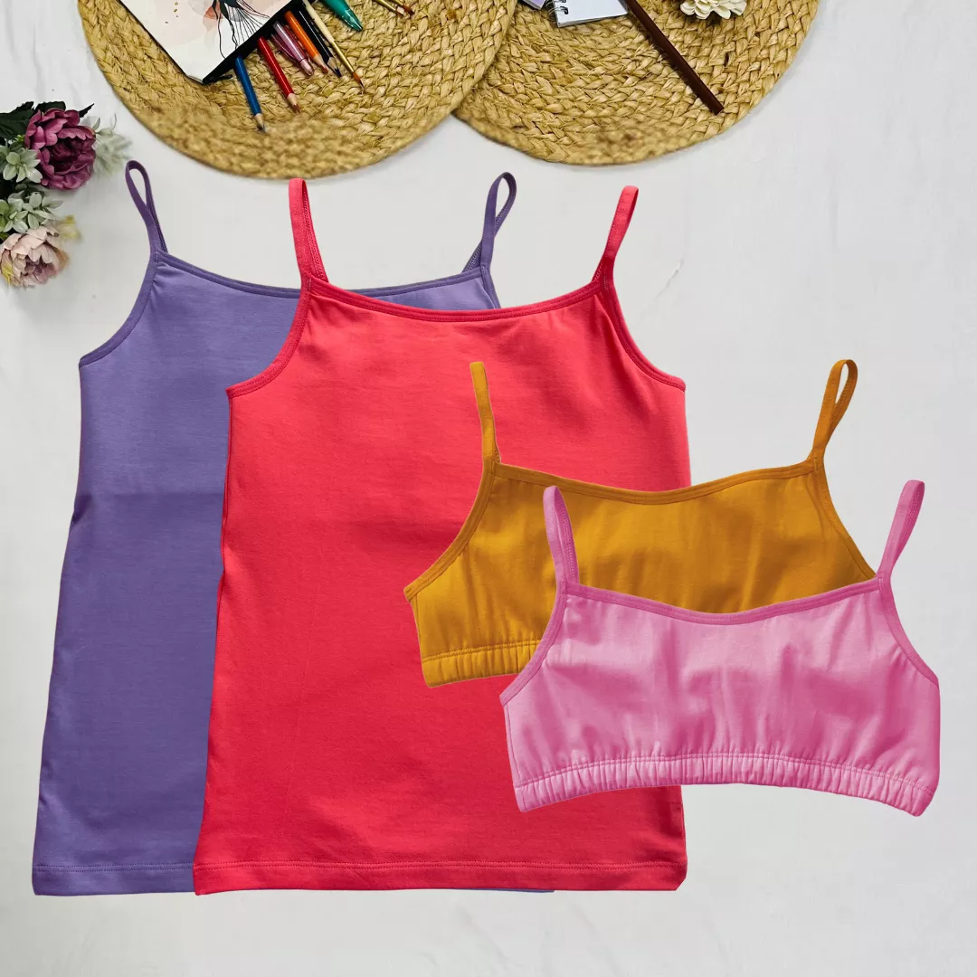 Starter Cami & Bra Combo | Flat Padding | Wireless | For Puberty - Image 16
