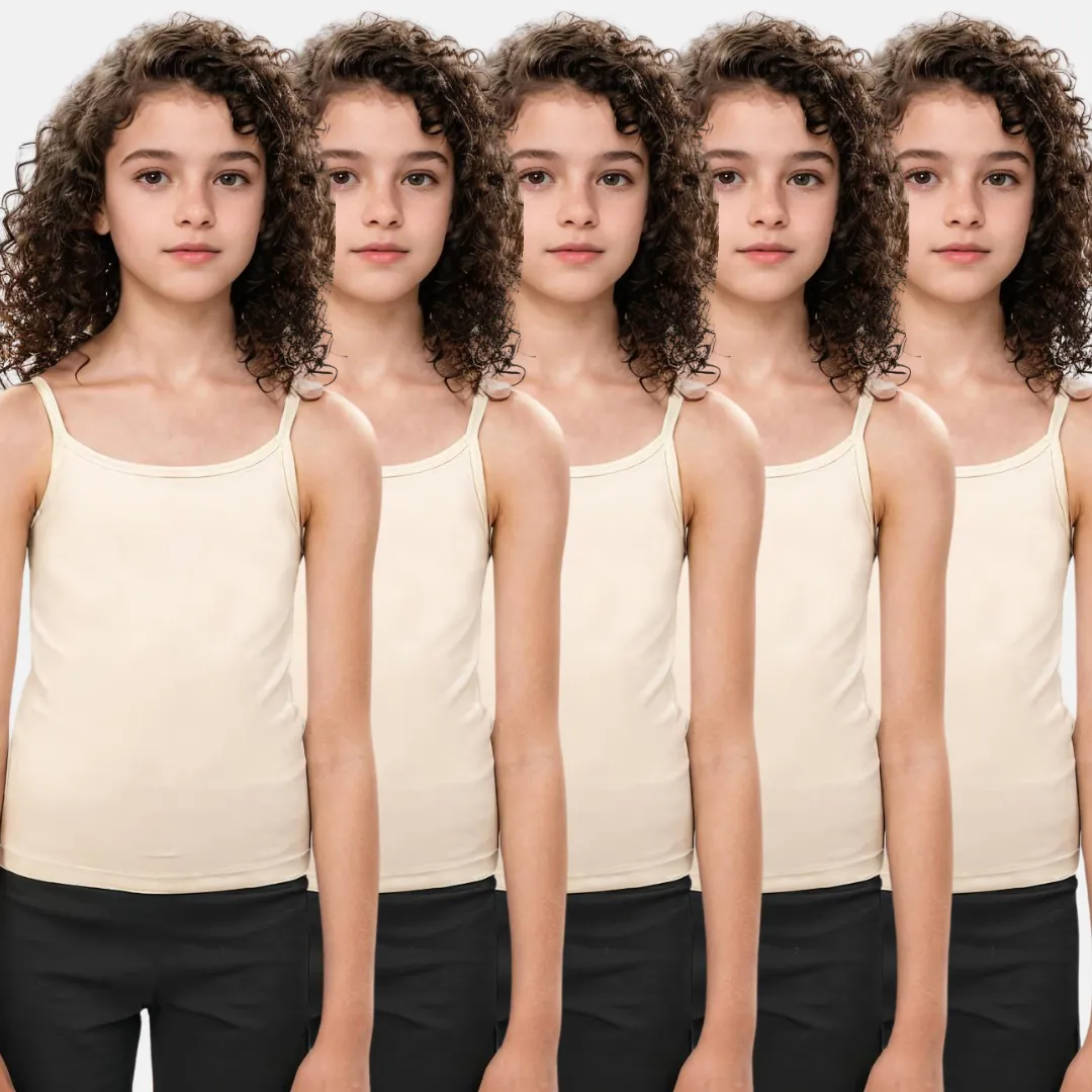 Teen Camisole | Flat Padded | Prevents Show Of Nipple Buds | Pack Of 5 - Image 14