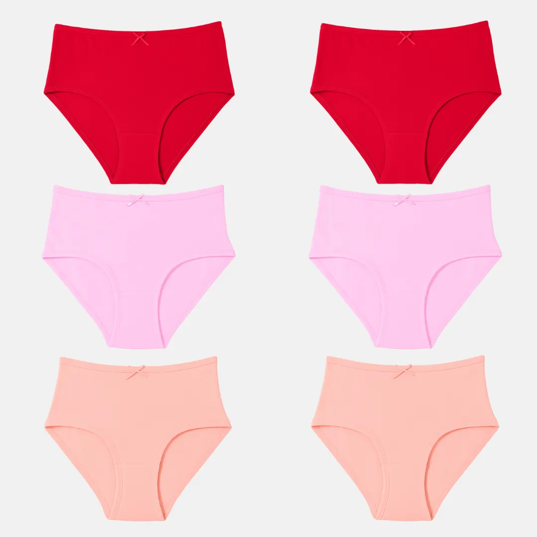 BrZee Hipsters For Teens | Lightweight Cotton-Elastane Fabric | Super Stretchy For Comfort | No Visible Panty Lines | Pack Of 6 - Image 12