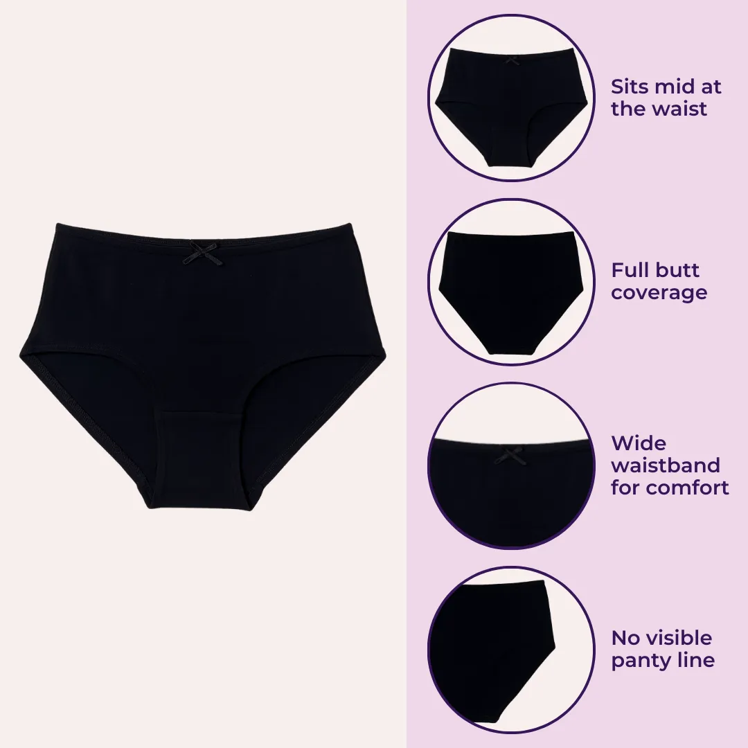 BrZee Hipsters For Teens | Lightweight Cotton-Elastane Fabric | Super Stretchy For Comfort | No Visible Panty Lines | Pack Of 6 - Image 2