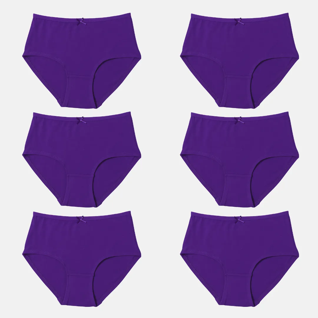 BrZee Hipsters For Teens | Lightweight Cotton-Elastane Fabric | Super Stretchy For Comfort | No Visible Panty Lines | Pack Of 6 - Image 8
