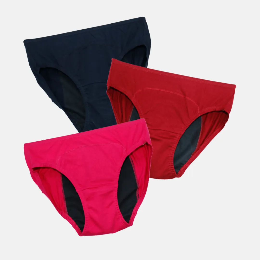 Medium Flow Period Panties For Teens | Ideal For Medium To Low Flow Days | Hipster Fit | Use with Pad for Hygiene | 3 Pack - Image 12