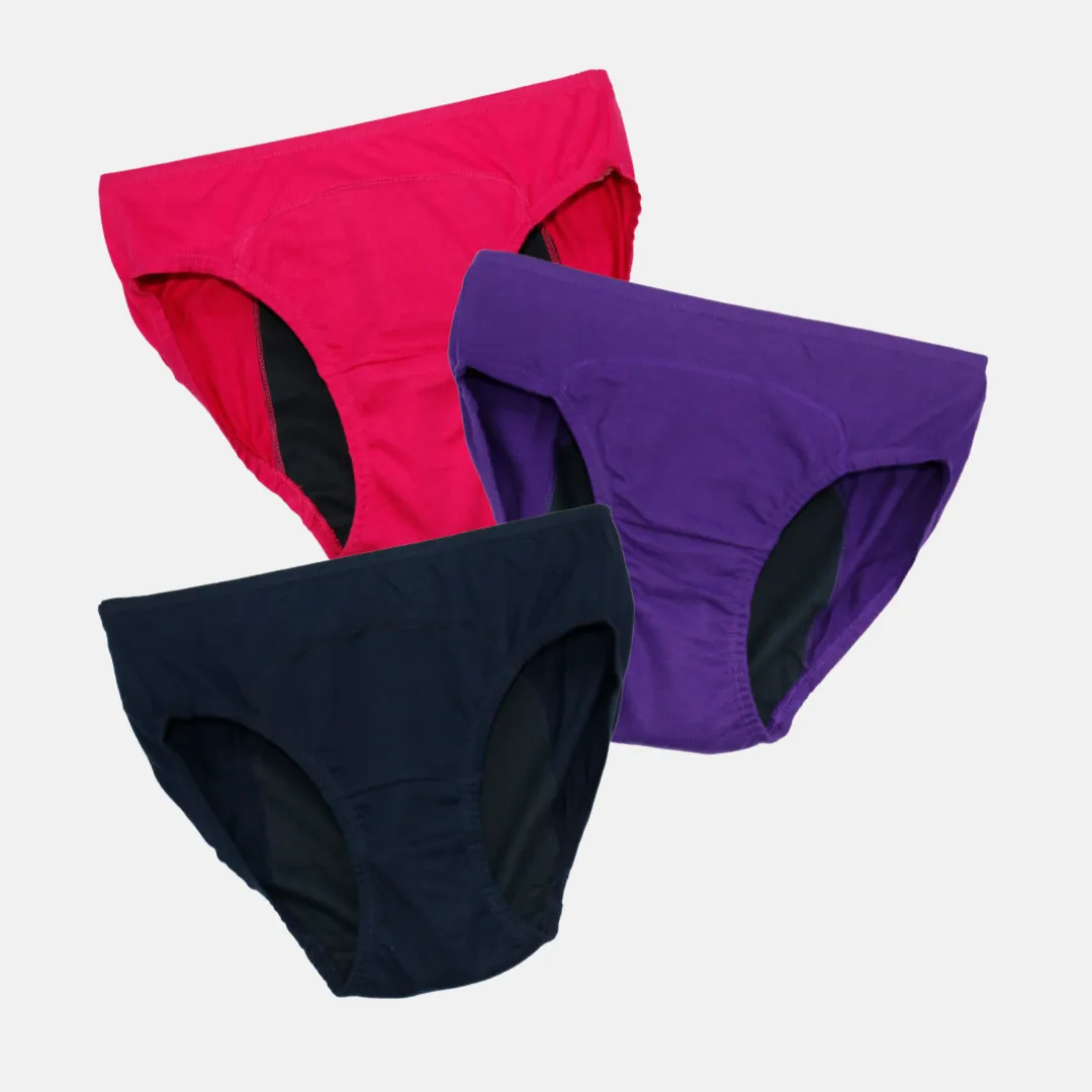 Medium Flow Period Panties For Teens | Ideal For Medium To Low Flow Days | Hipster Fit | Use with Pad for Hygiene | 3 Pack - Image 14