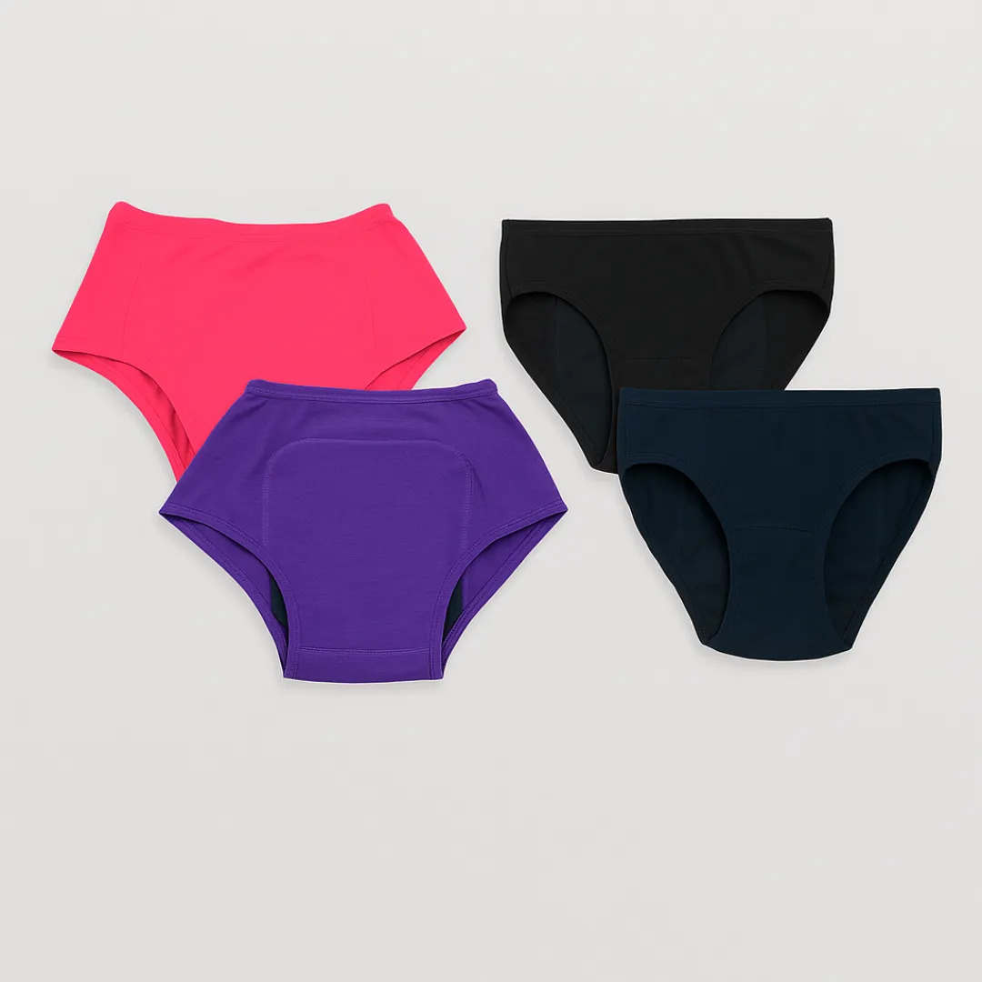 Adira Period Panty Combo – 2 Boxers + 2 Hipsters For Teens | Leakproof, Pad-Supporting Comfort For Heavy & Light Flow - Image 10