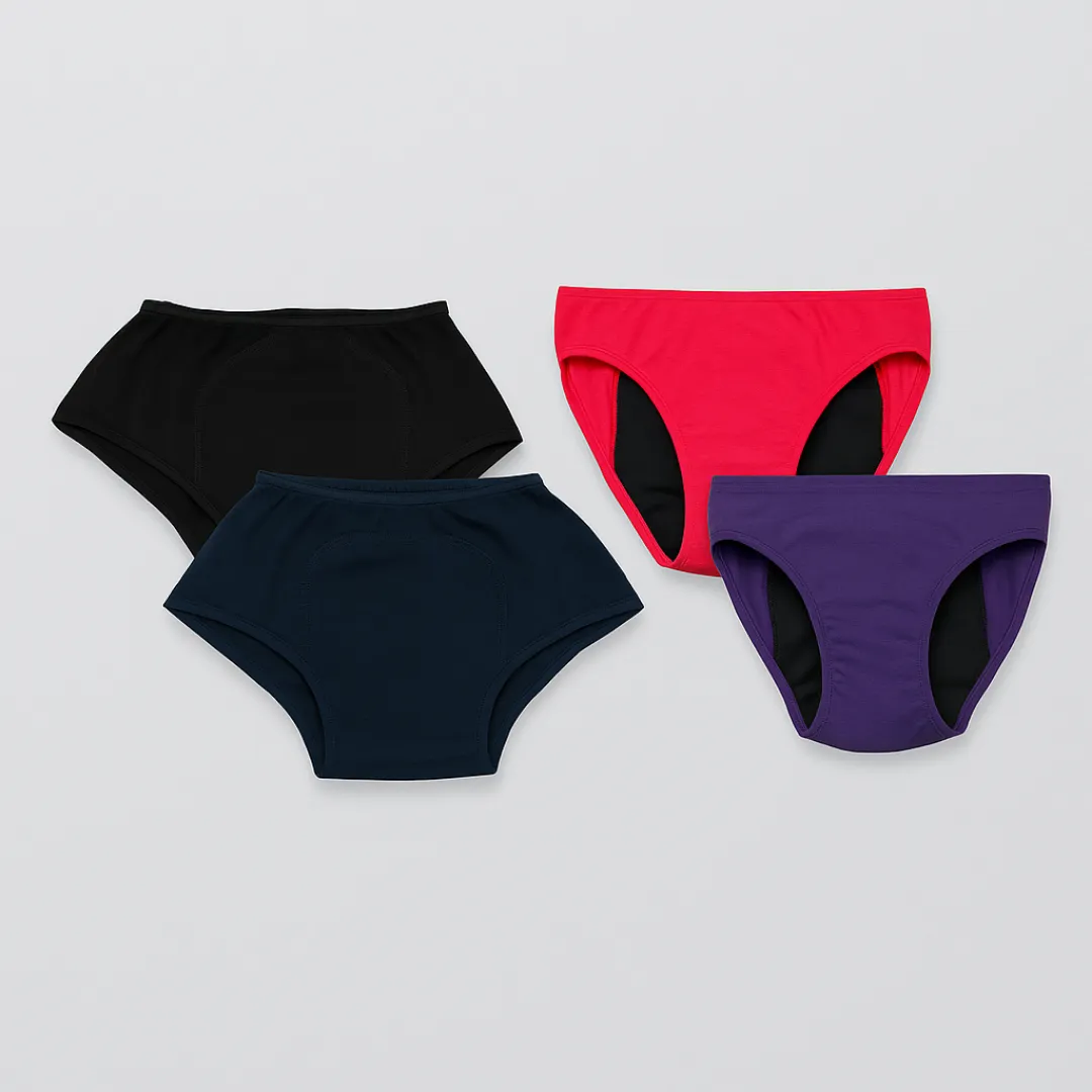 Adira Period Panty Combo – 2 Boxers + 2 Hipsters For Teens | Leakproof, Pad-Supporting Comfort For Heavy & Light Flow - Image 13